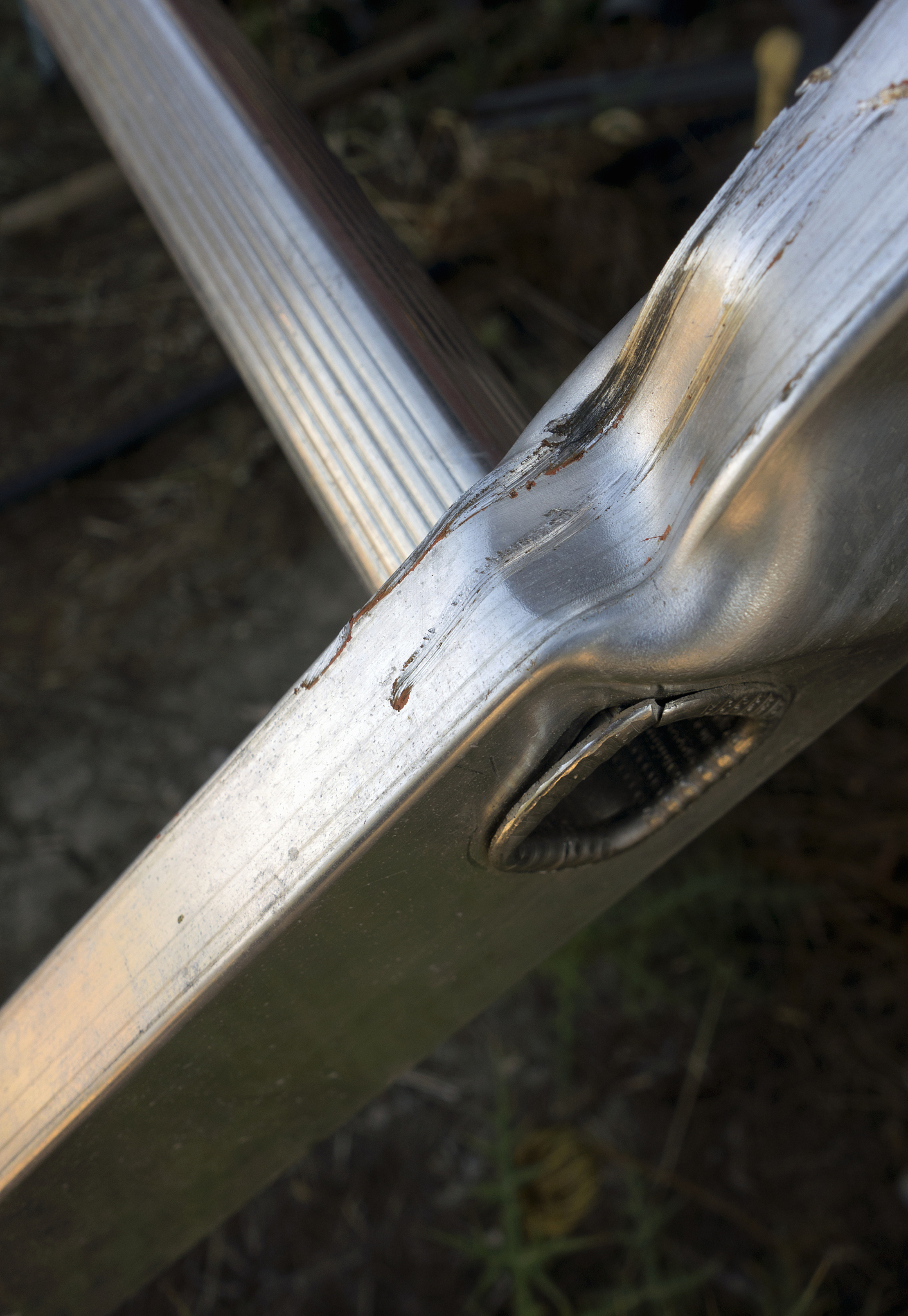 europe, greece, 2018: view of aluminum step ladder