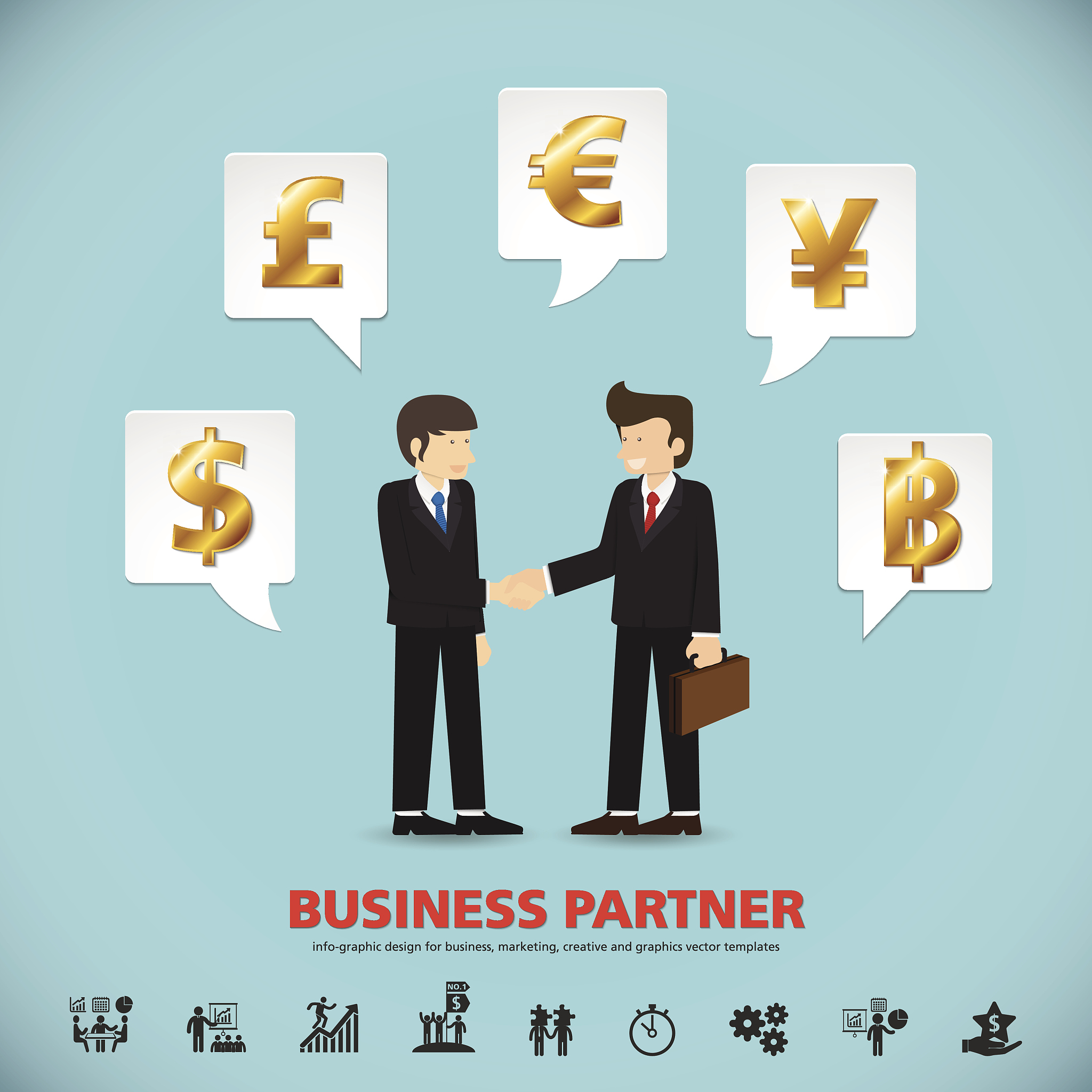 businessman handshake template modern info graphic design