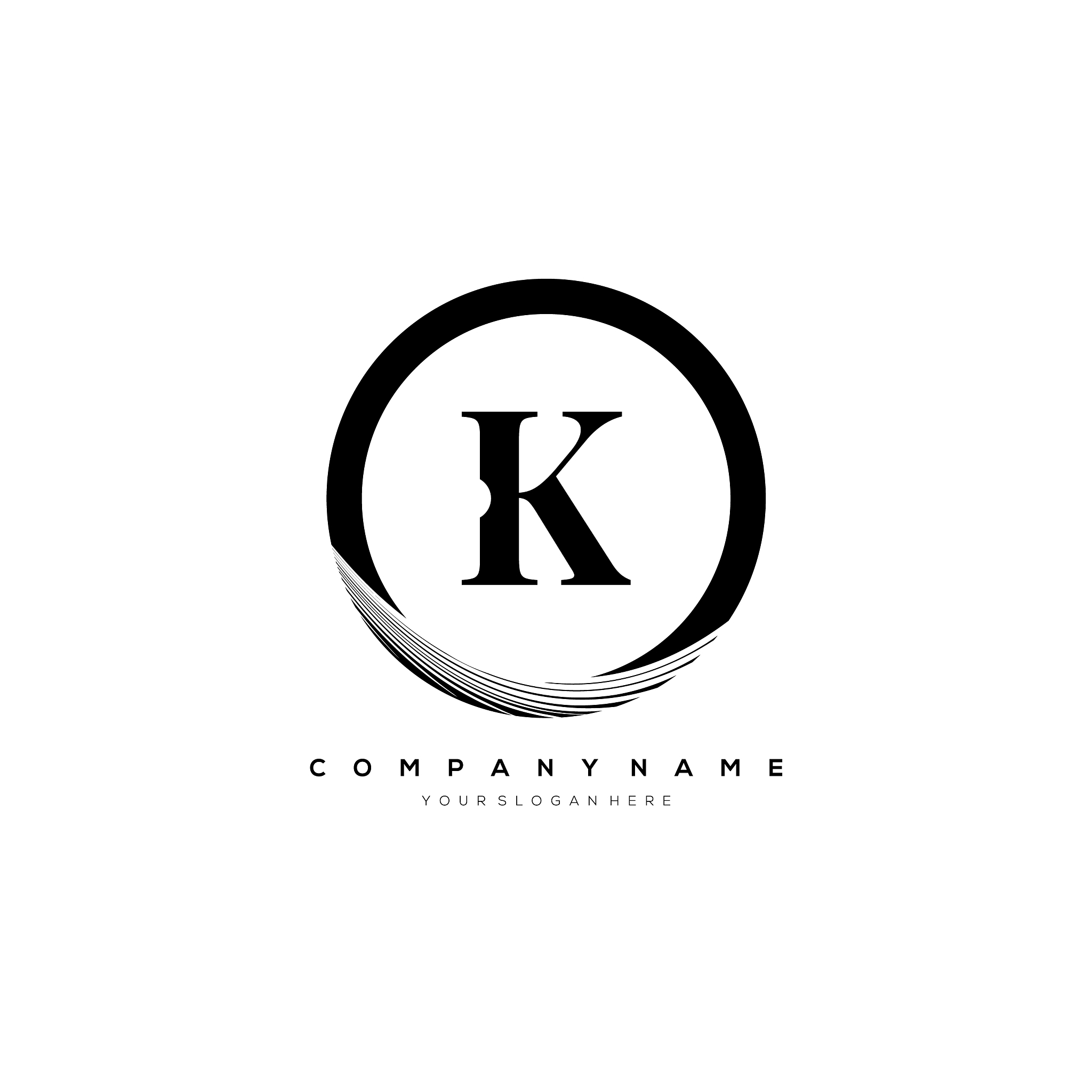 k letter logo template