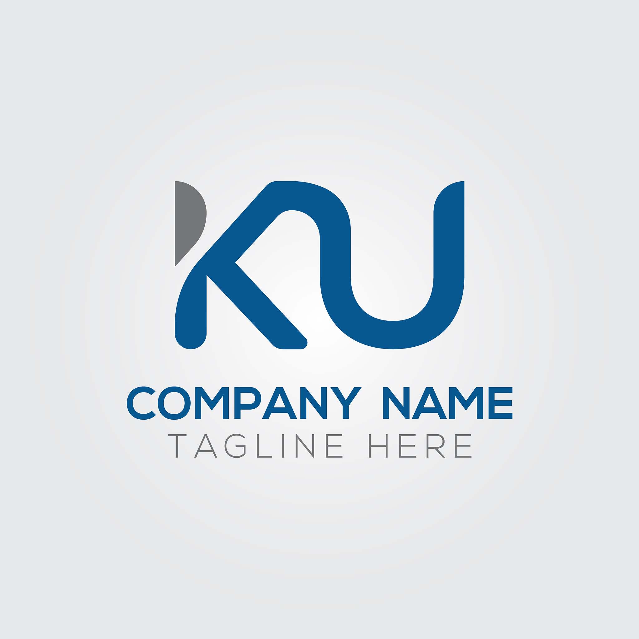 initial alphabet ku logo design template abstract