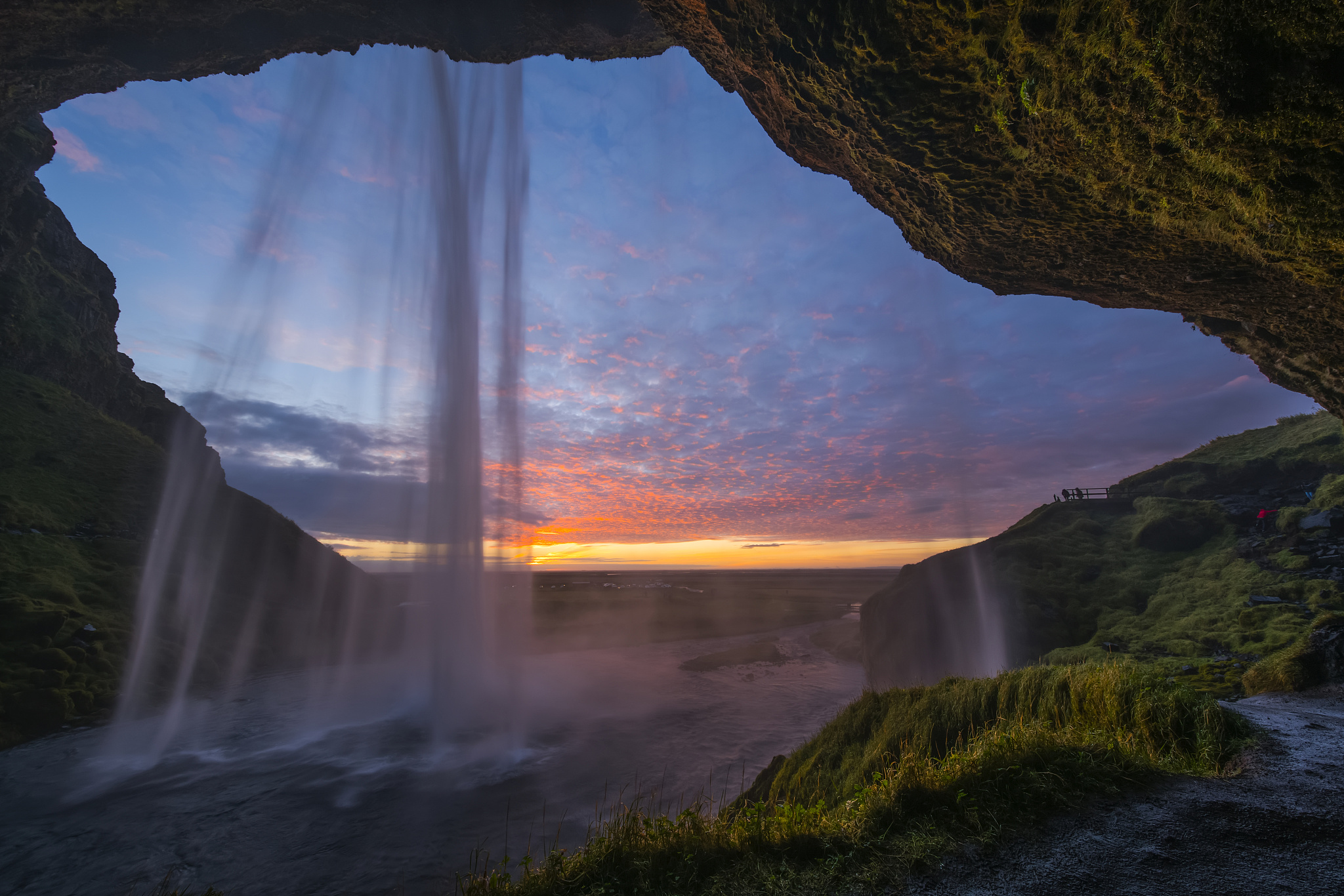 seljandafoss, a beautiful waterfall that you can walk behind, at