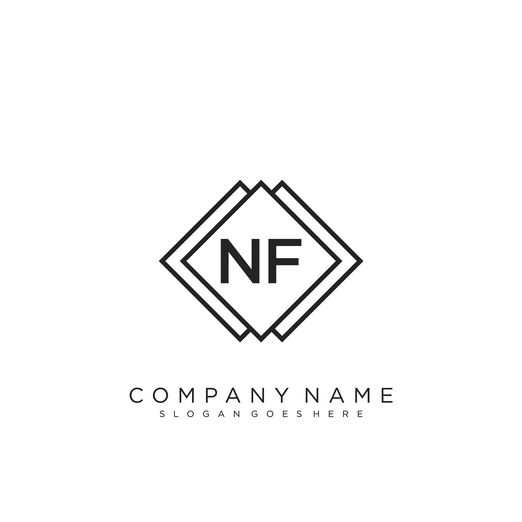 nf initial handwriting logo design