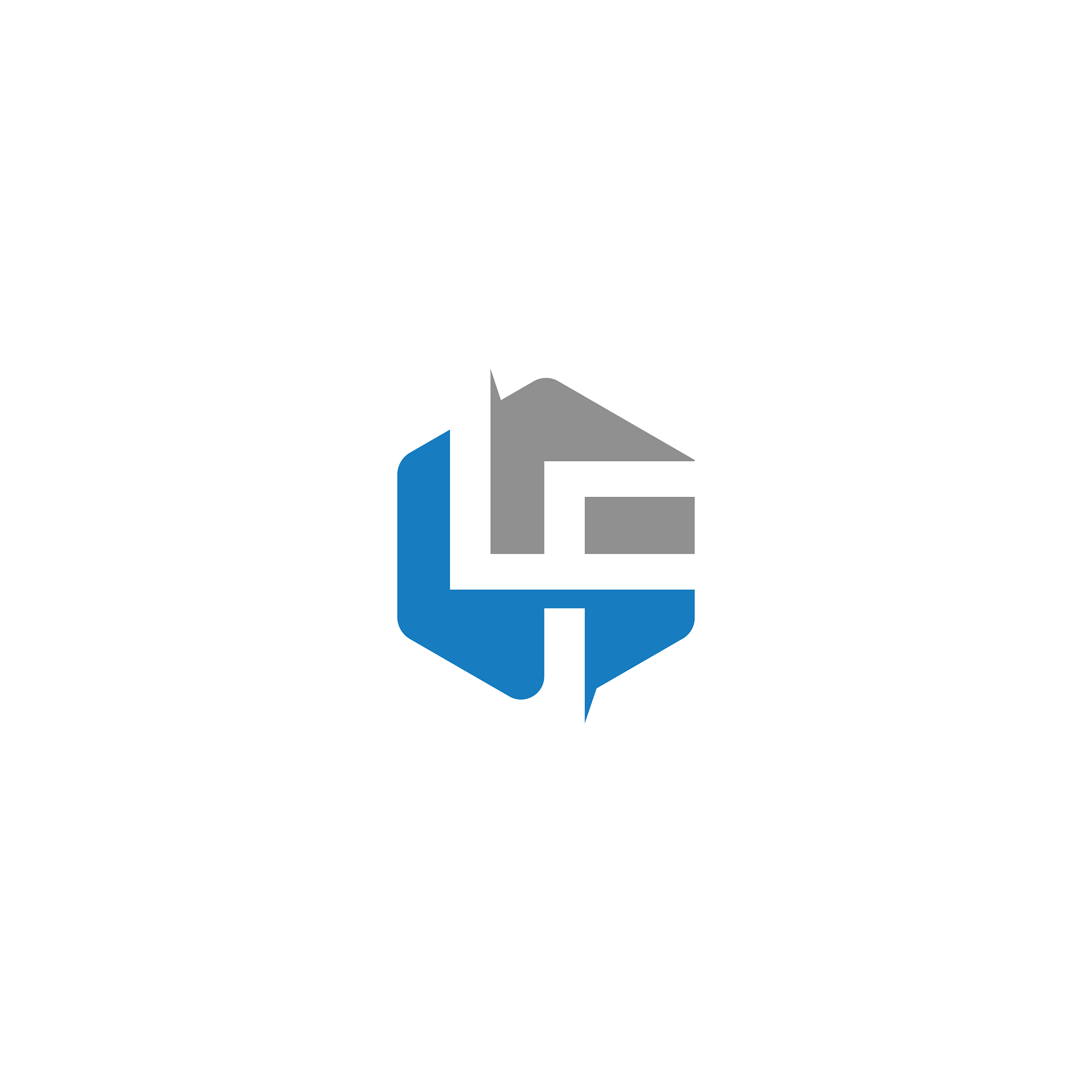 initial letter lf or fl logo design template