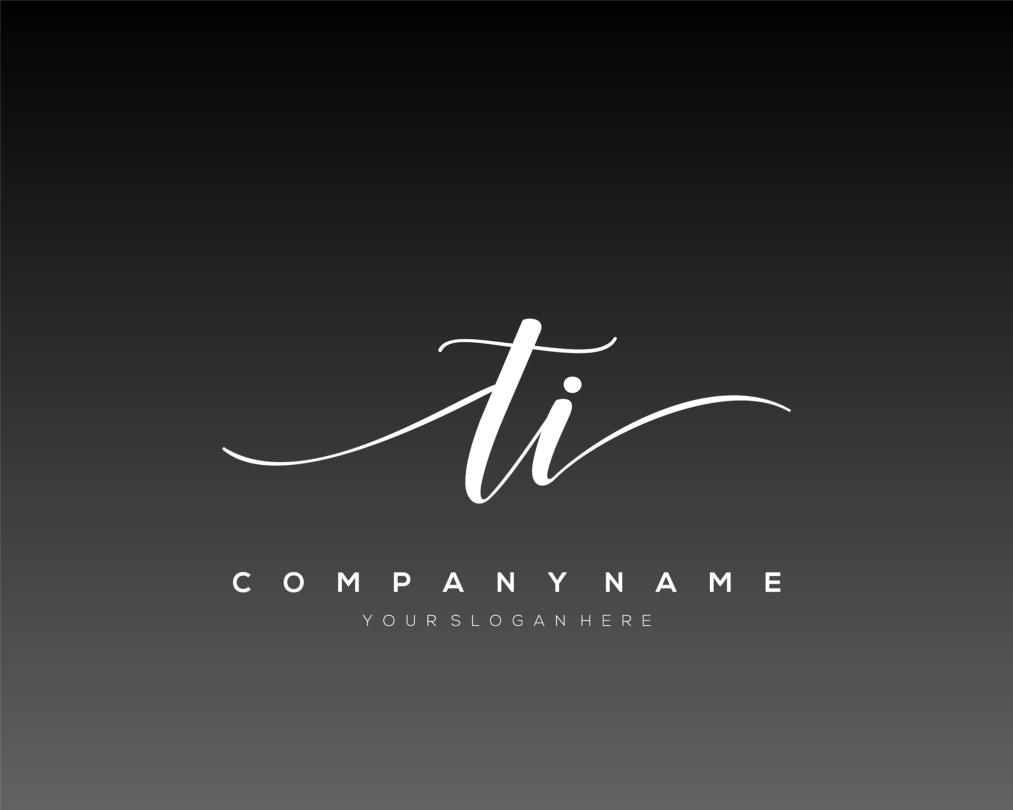 ti initial letter handwriting logo hand drawn