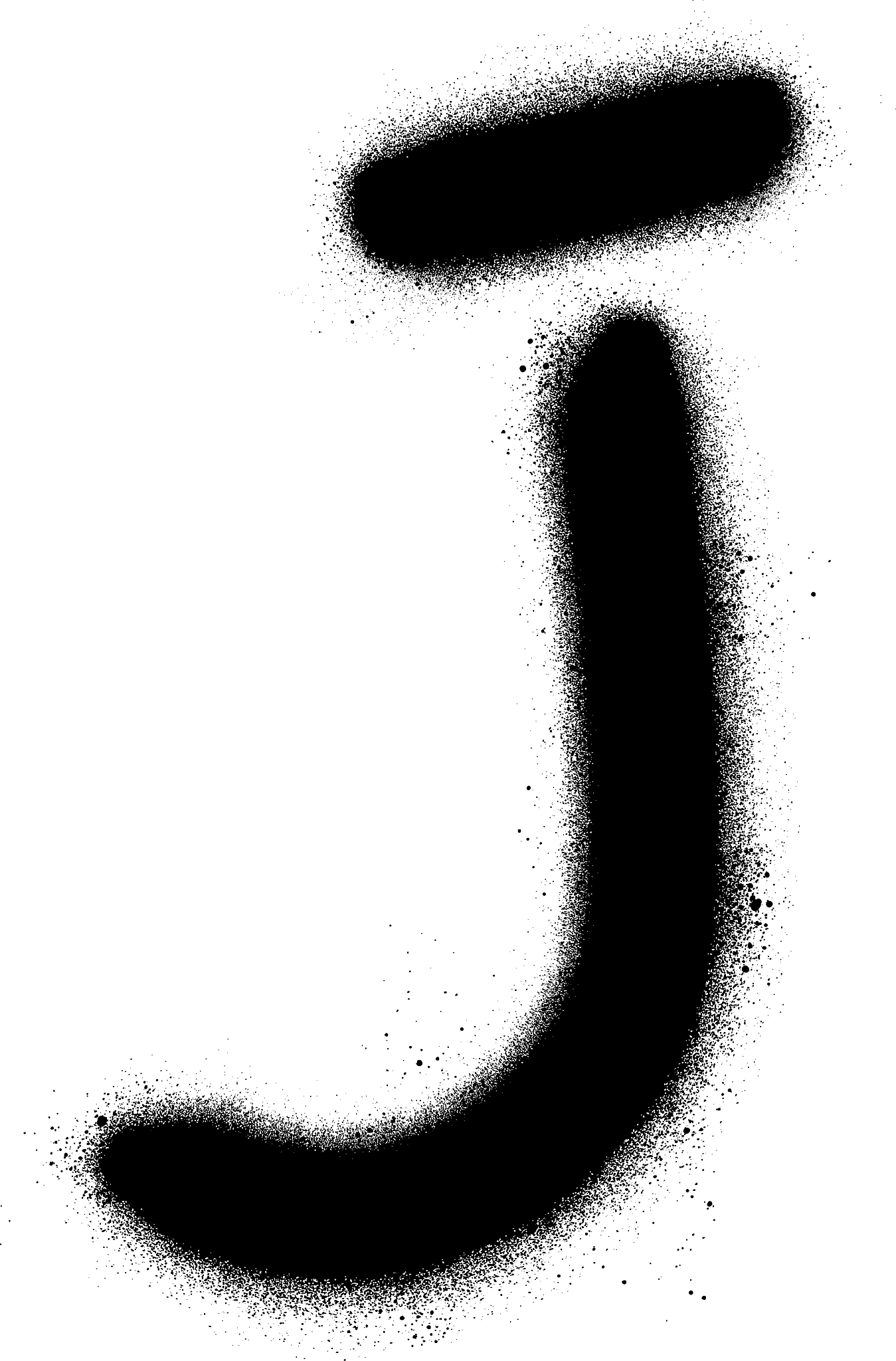 graffiti j font in black over white