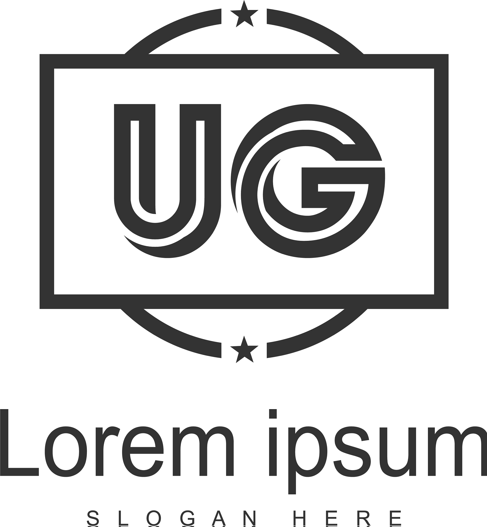 ug letter logo design creative modern ug letters