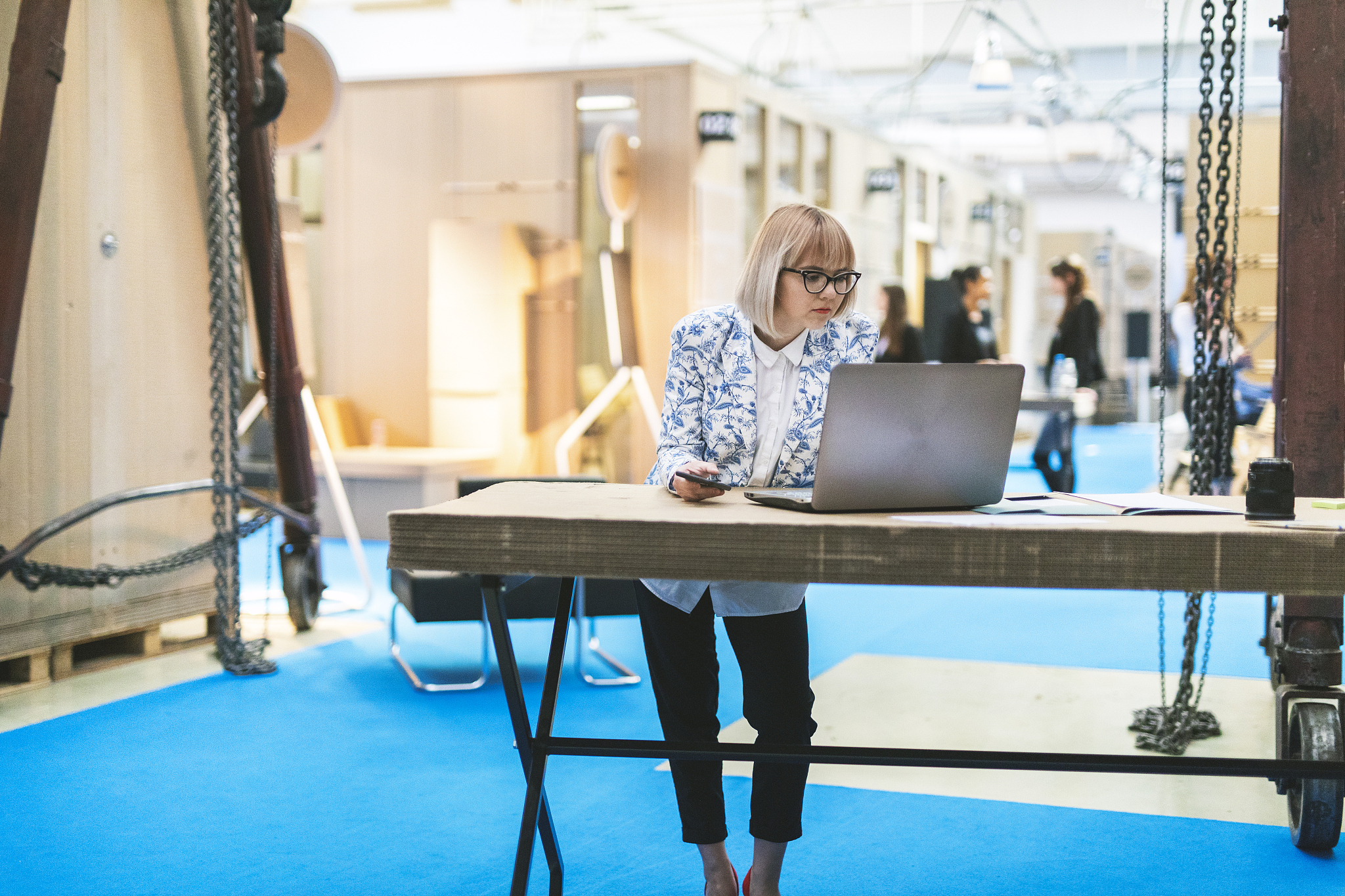 young woman working