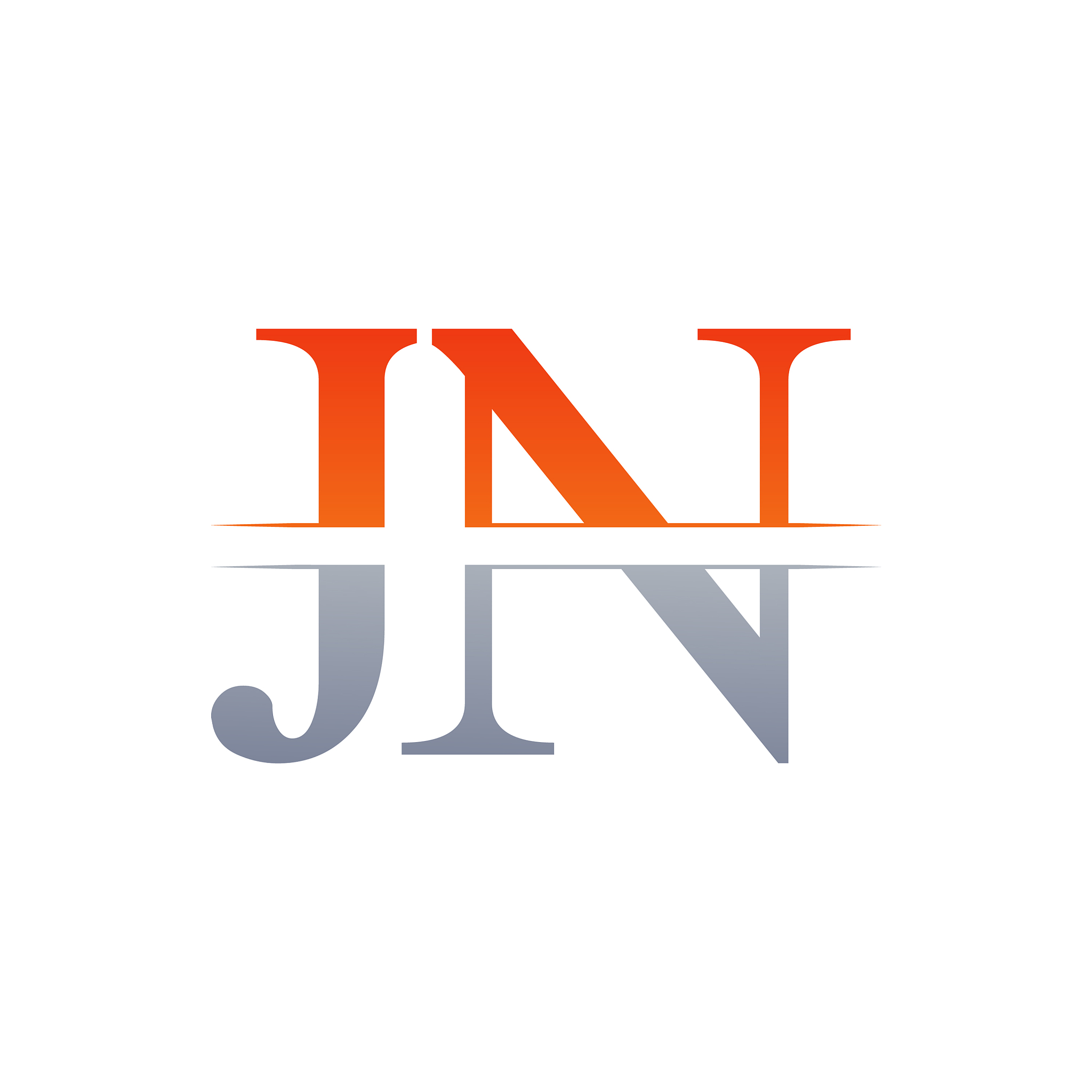 jn letter type logo design template abstract