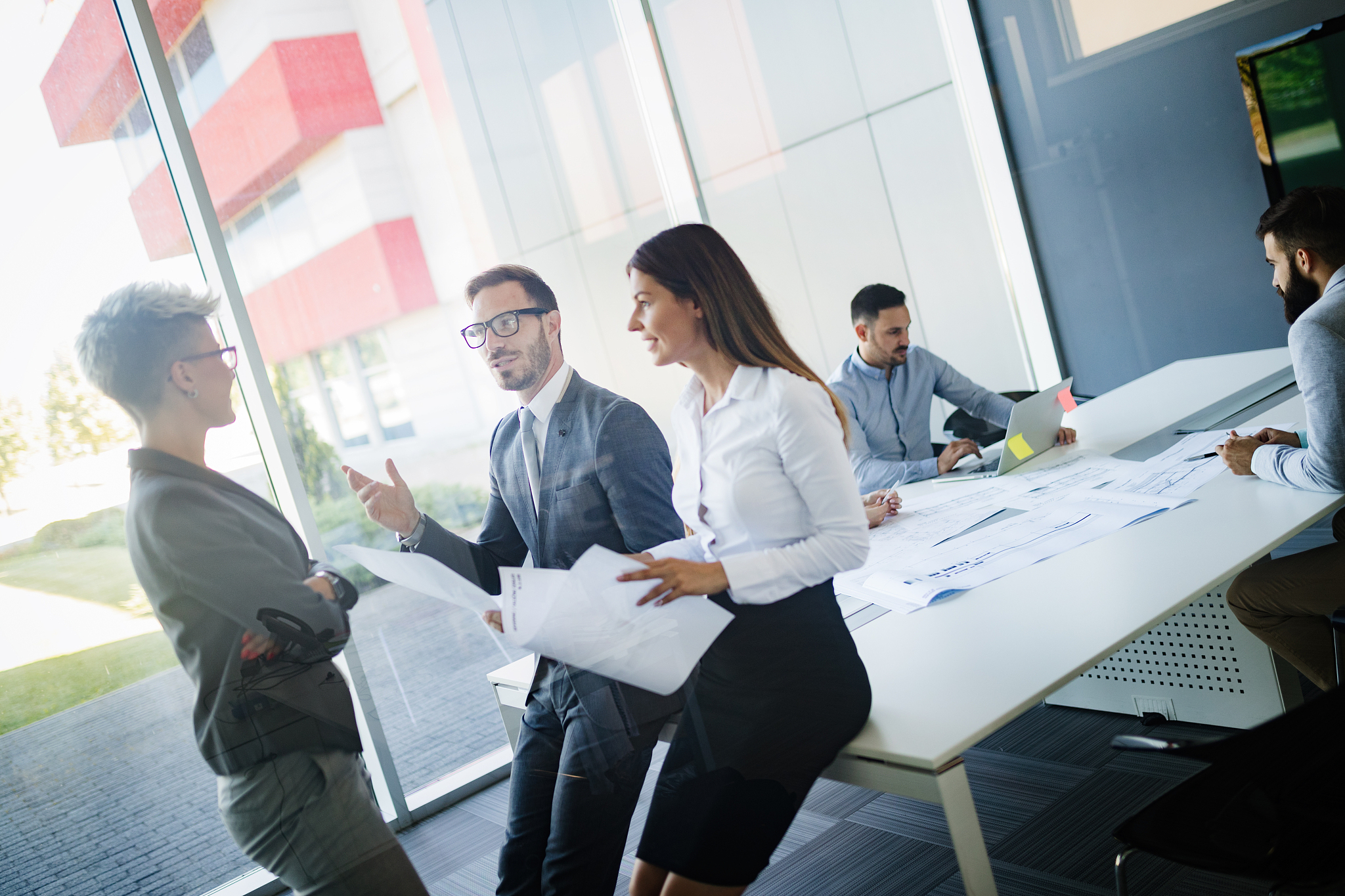 business people conference in modern meeting room