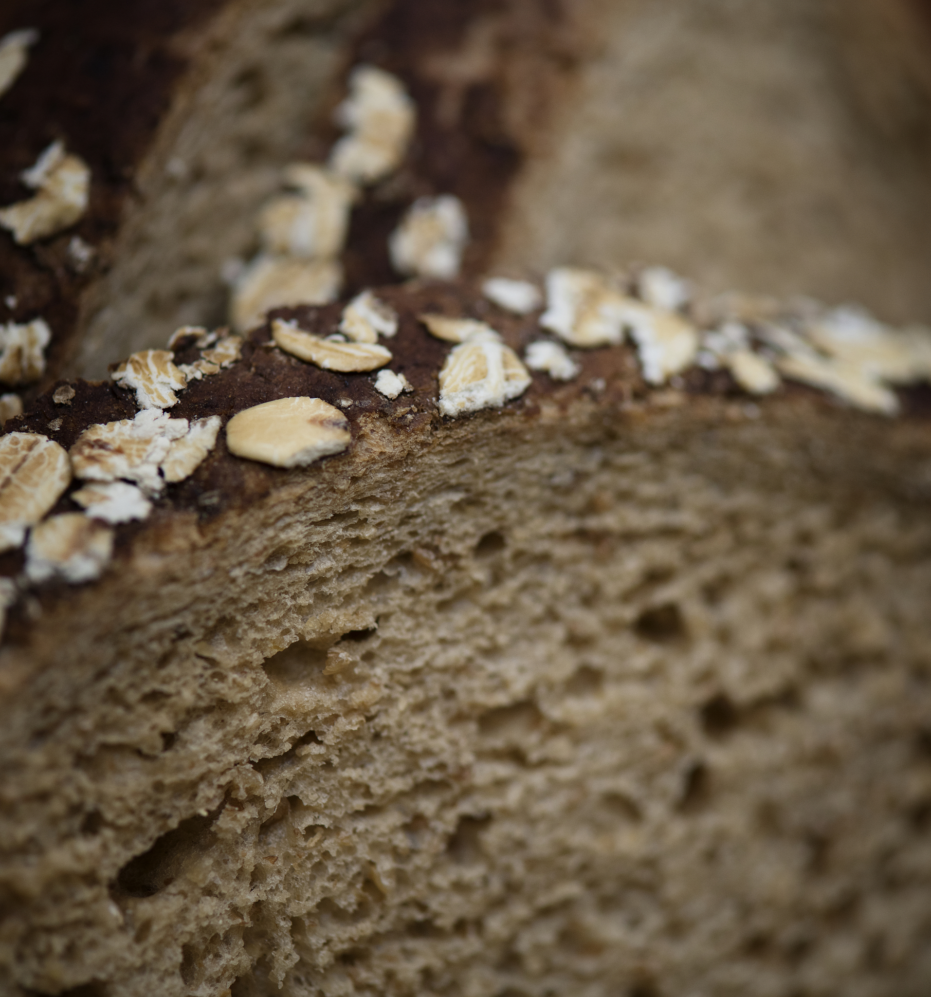 close up of a slice of brown bread