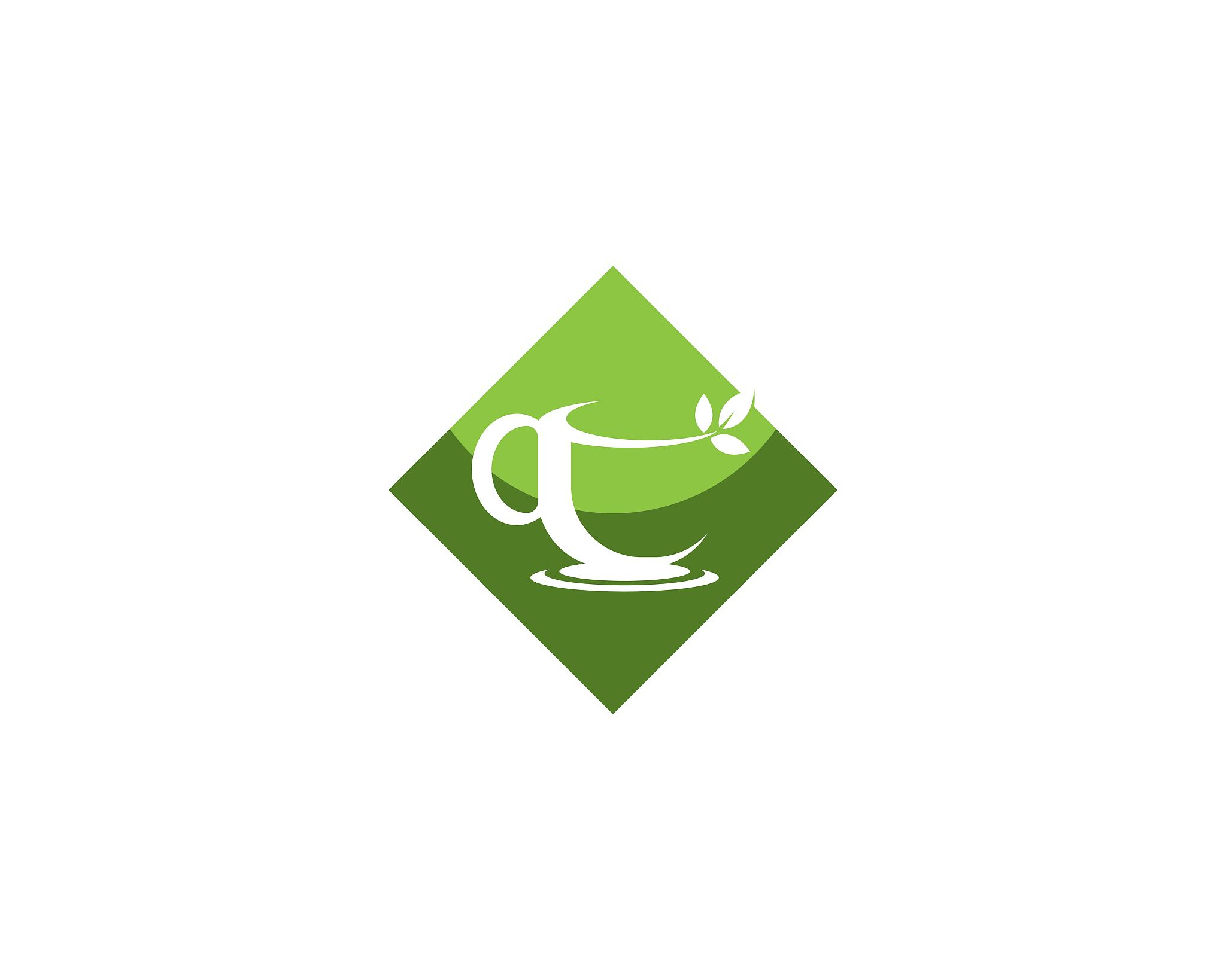 green tea cup logo template