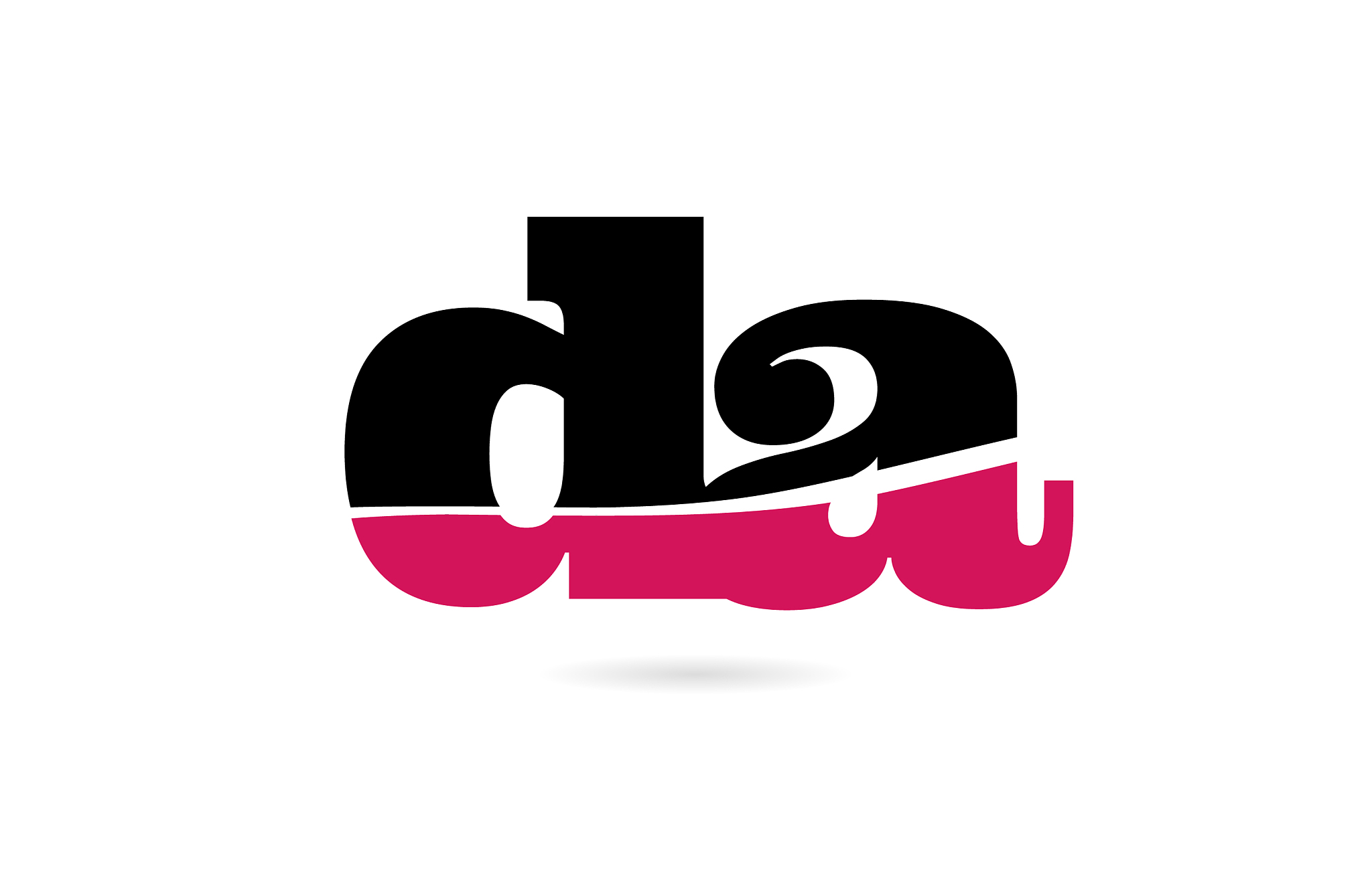 da d a pink and black alphabet letter combination