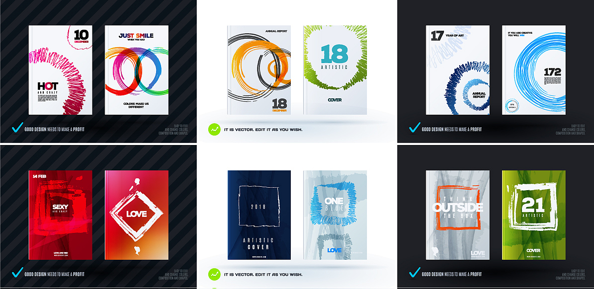 s<strong>e</strong>t of abstract design template cover