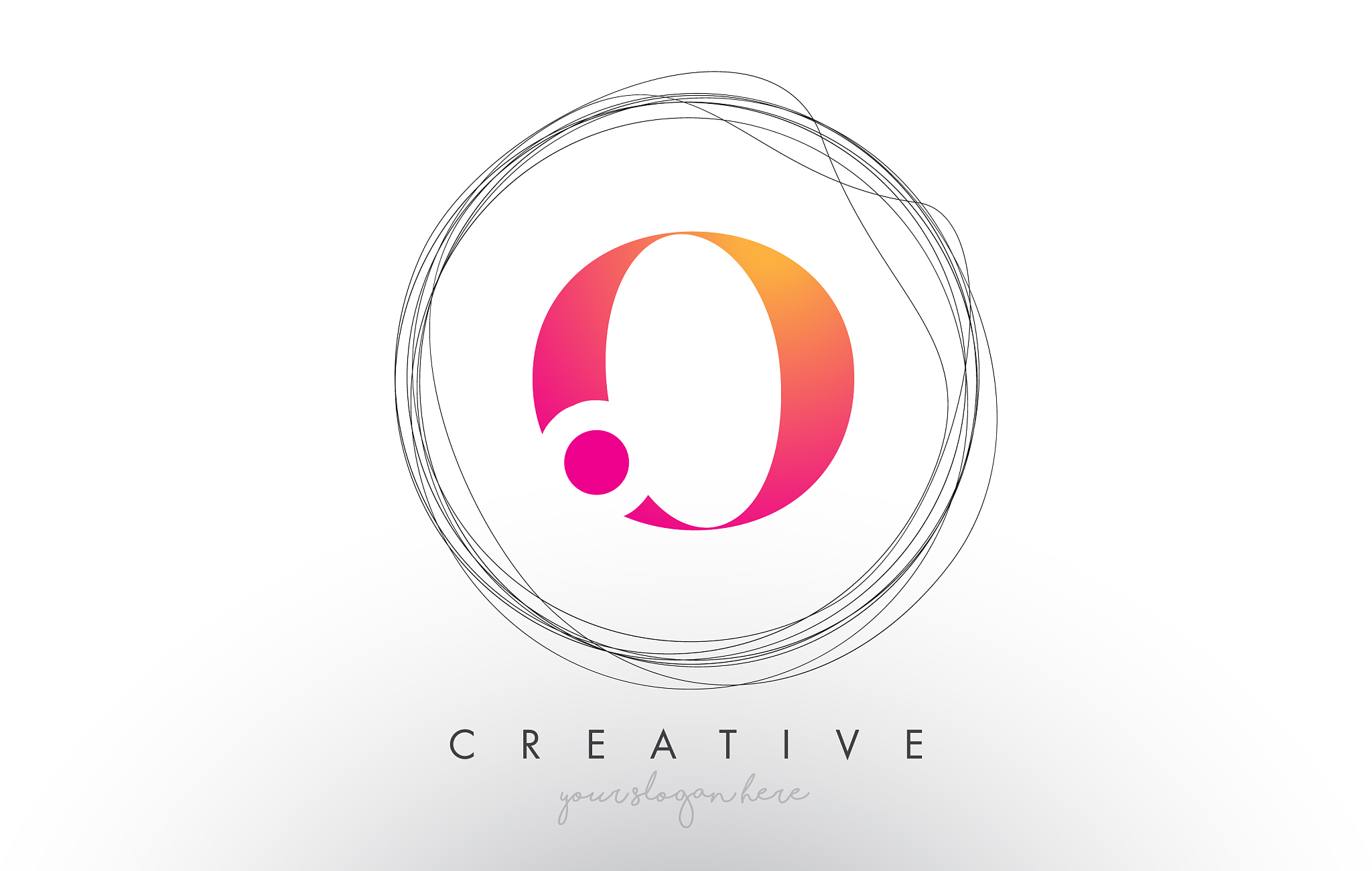 artistic o letter logo design with creative