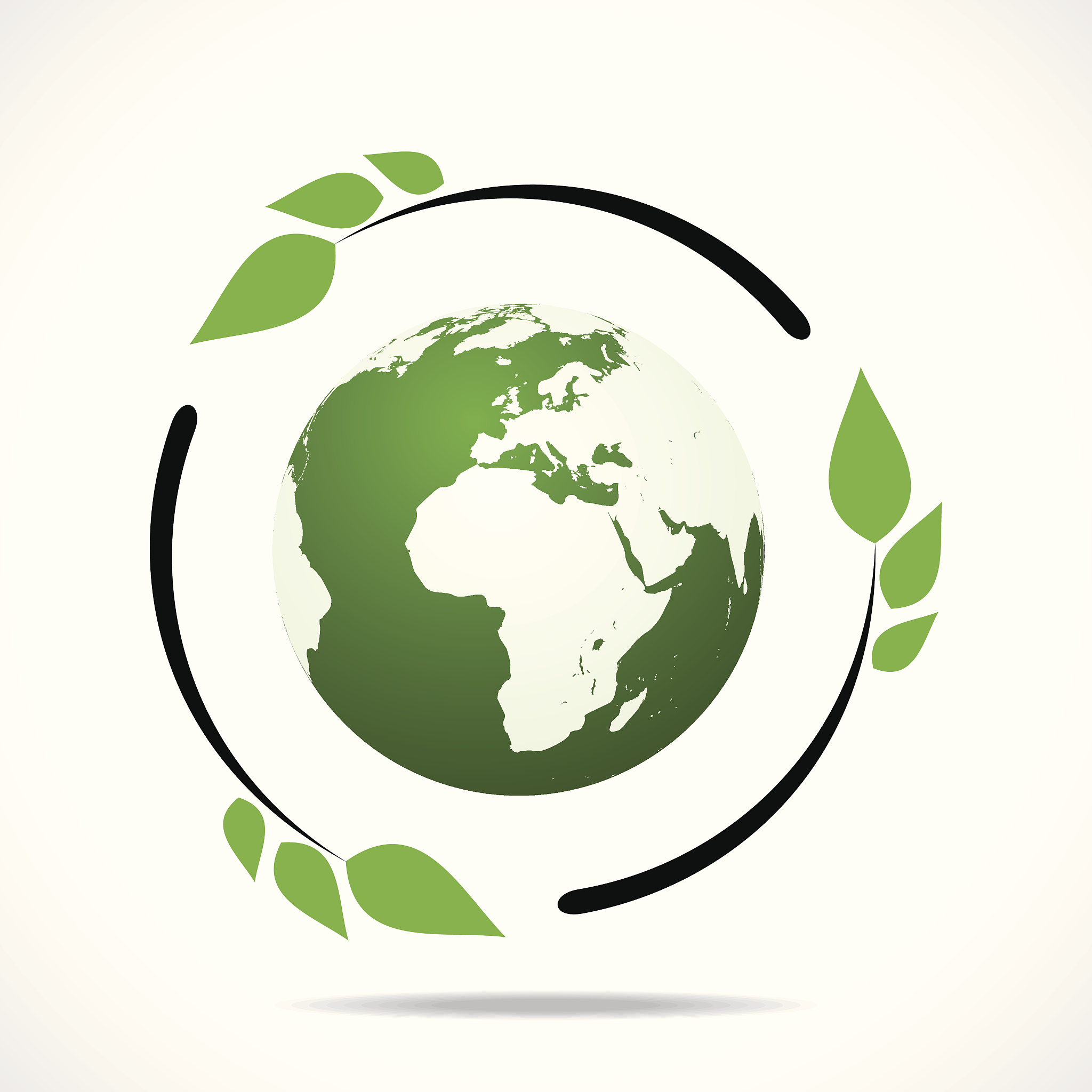 eco friendly earth with green leaf design
