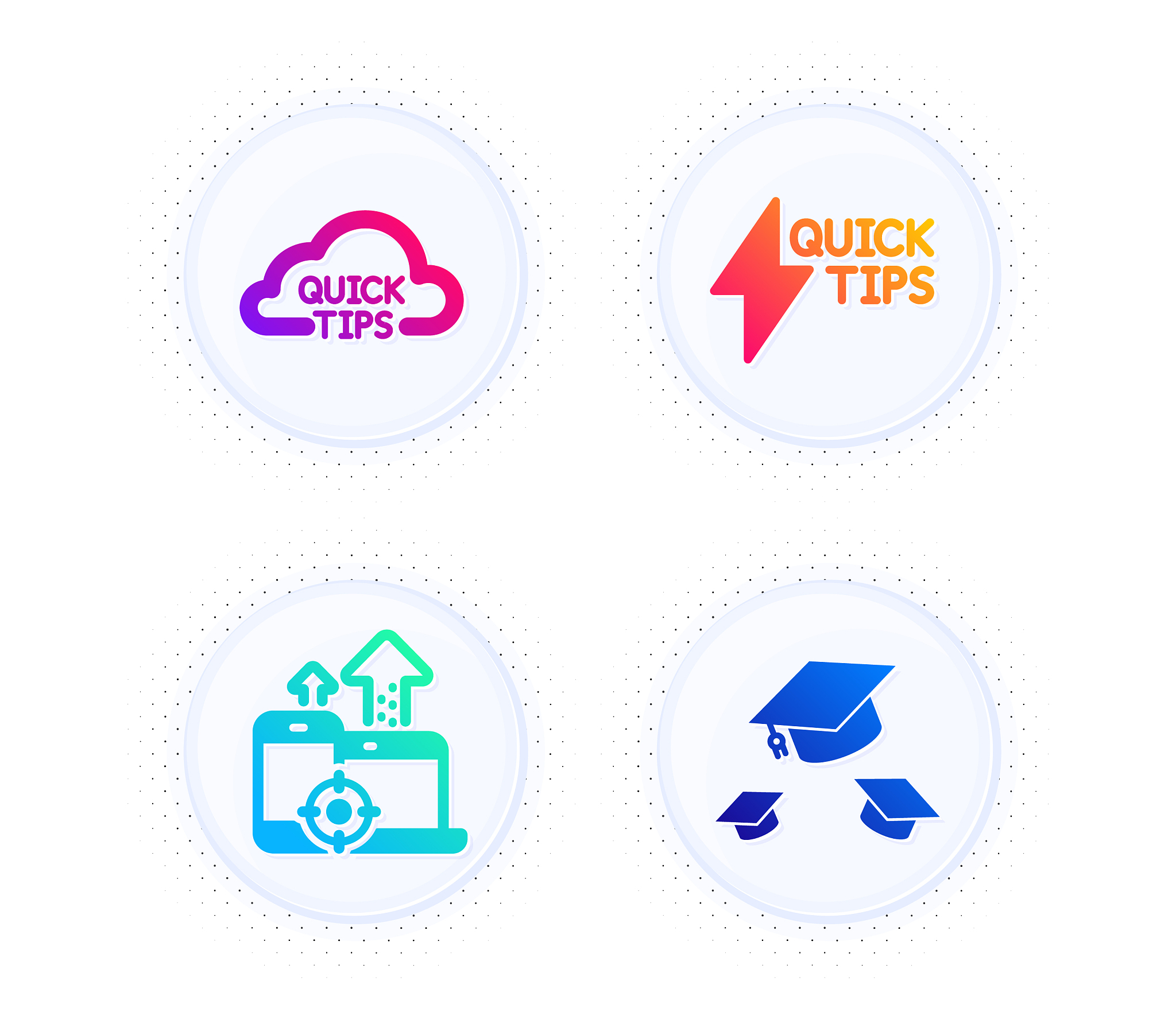 seo devices quickstart guide and quick tips icons