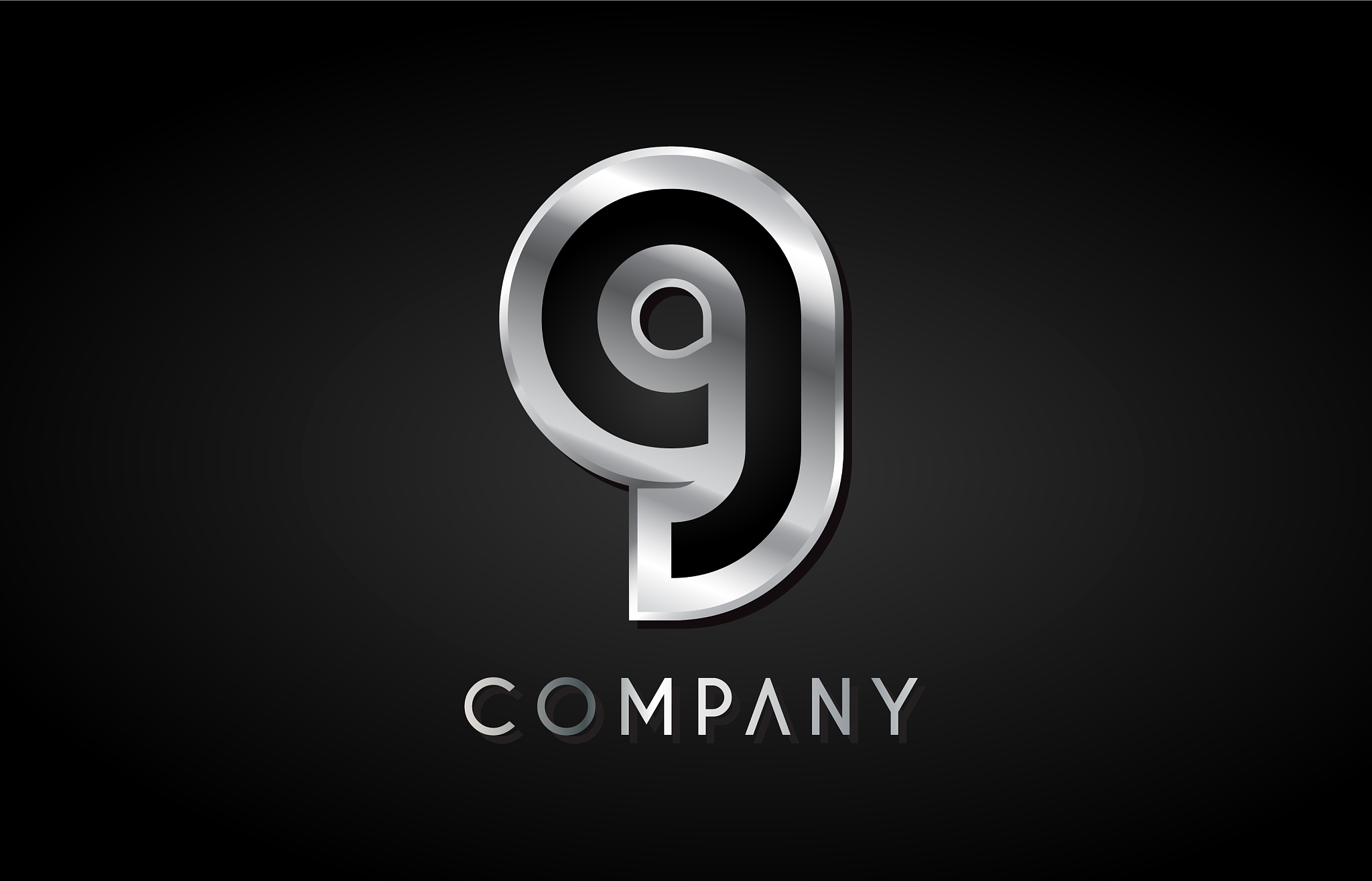 g silver metal alphabet letter icon design