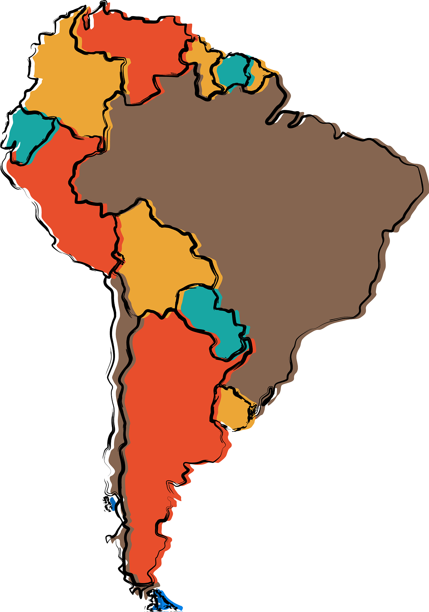 political map of south america