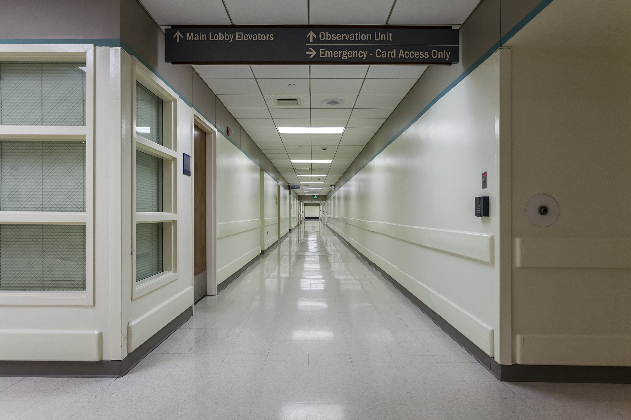 corridor in a modern hospital.