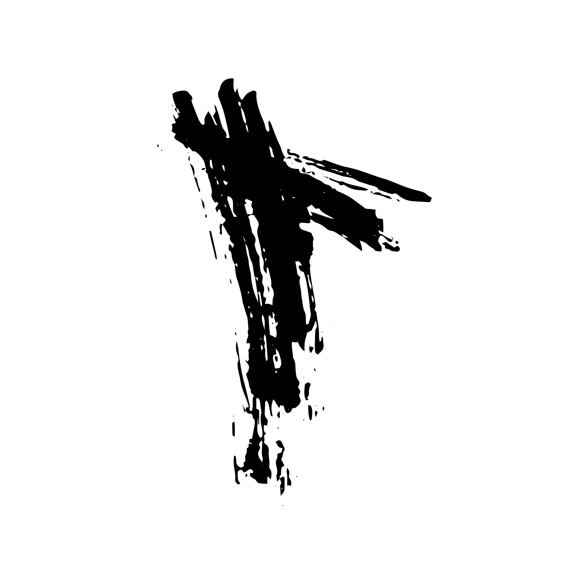 spot ink brush black on white background