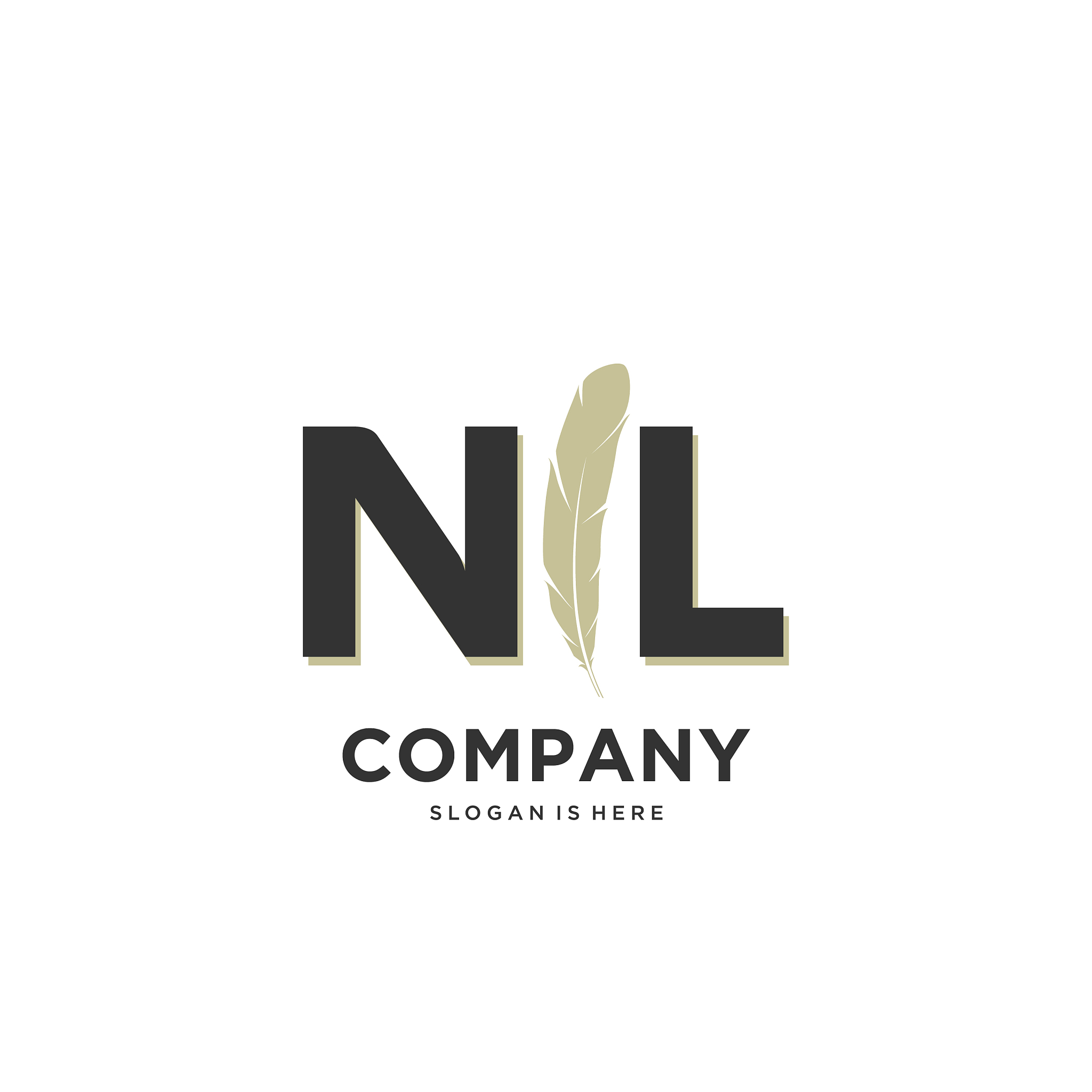 initial nl letter unique attractive creative