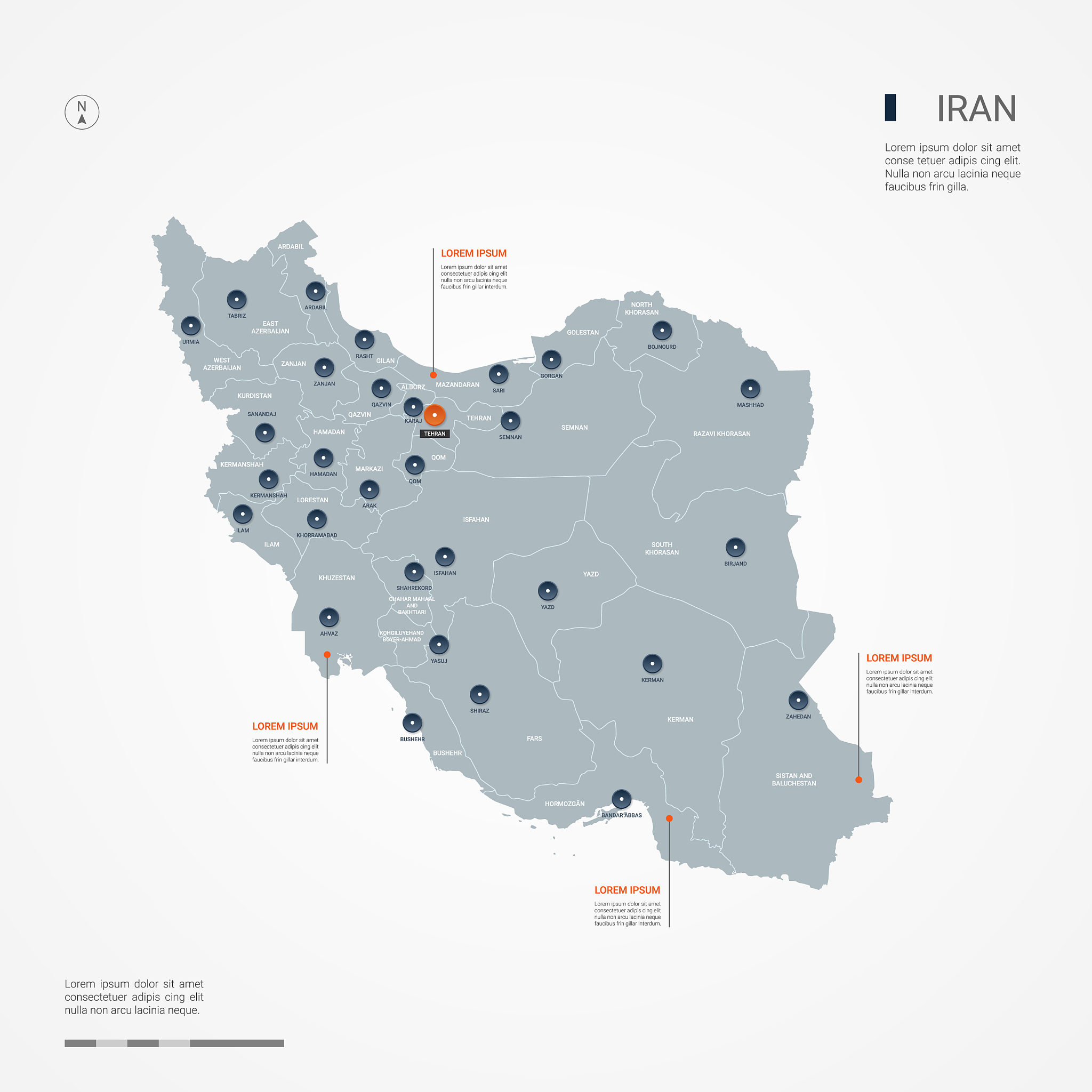 iran infographic map vector illustration.