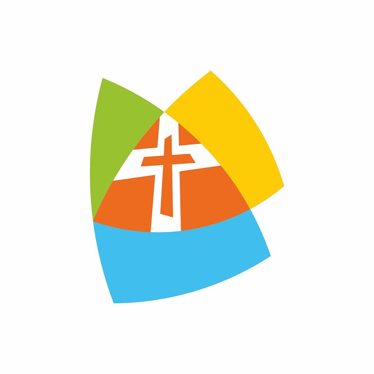 教堂的标志.克里斯蒂安·符号.耶稣的十字架和彩色元素
