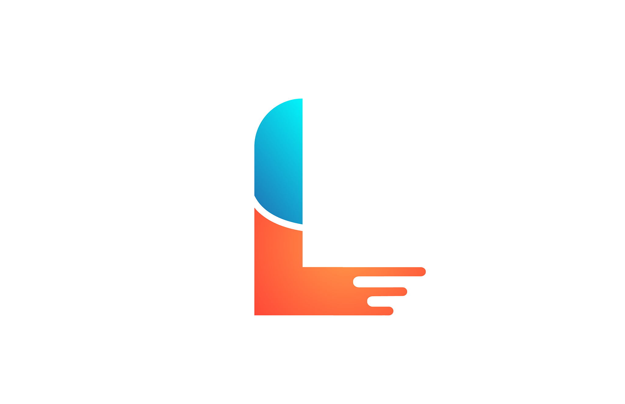 letter l in orange blue alphabet color for