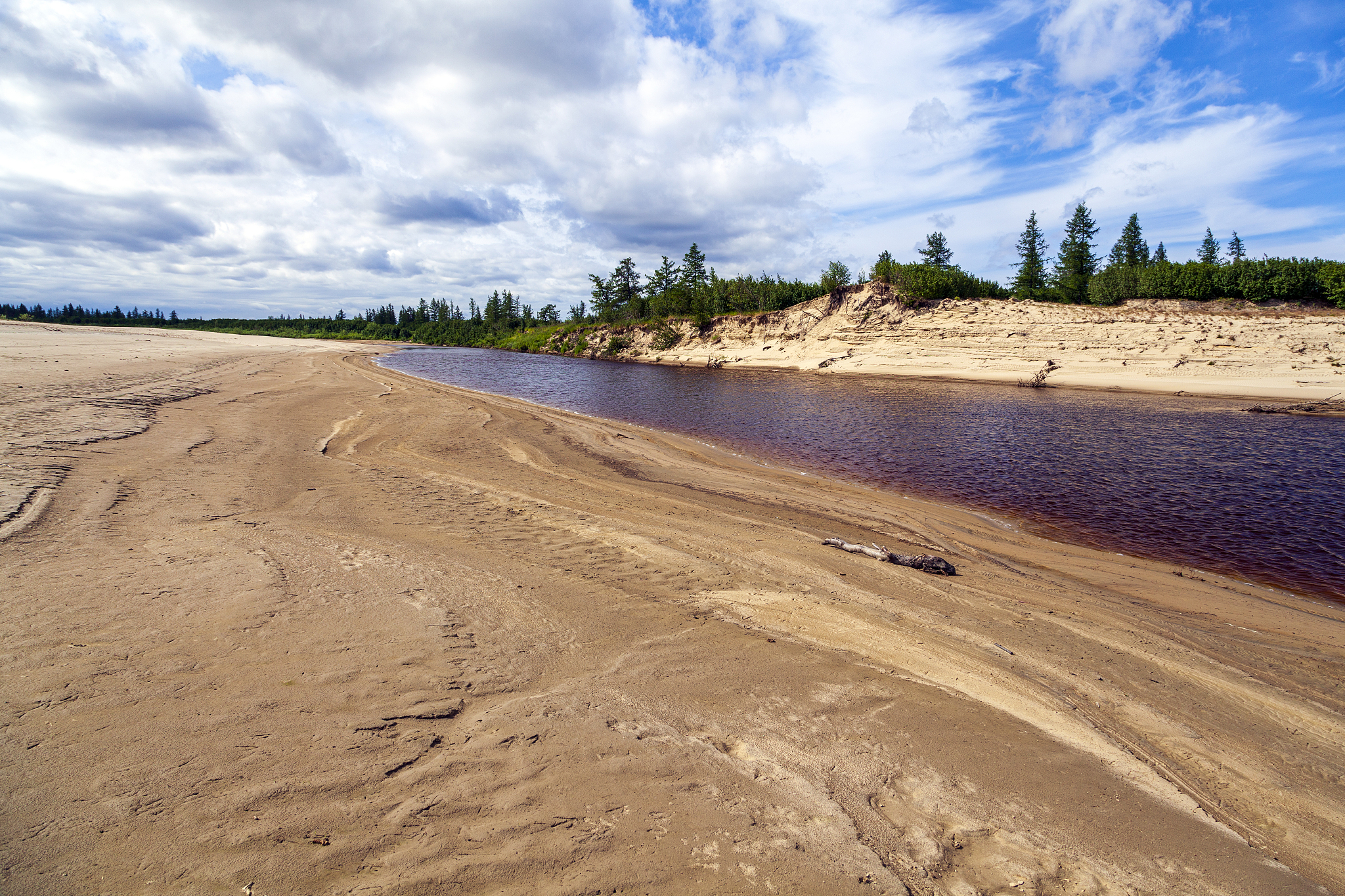 river in the arctic circle( in the tundra),  beautiful landscape