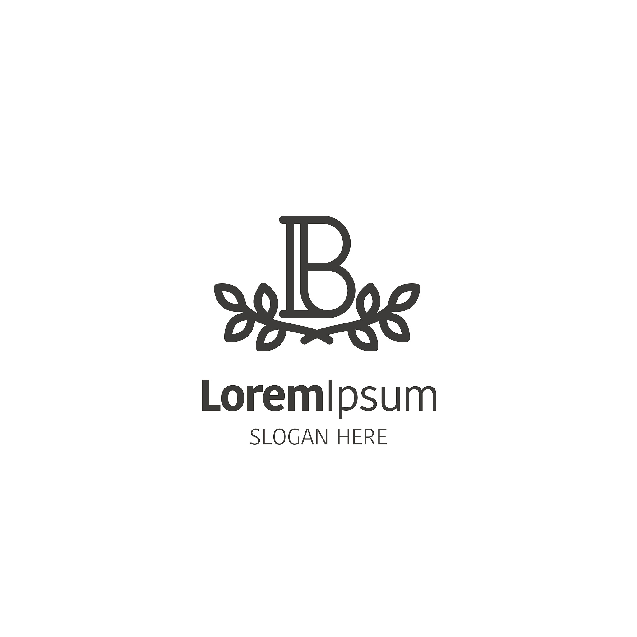 letter b design template on white, simple line style