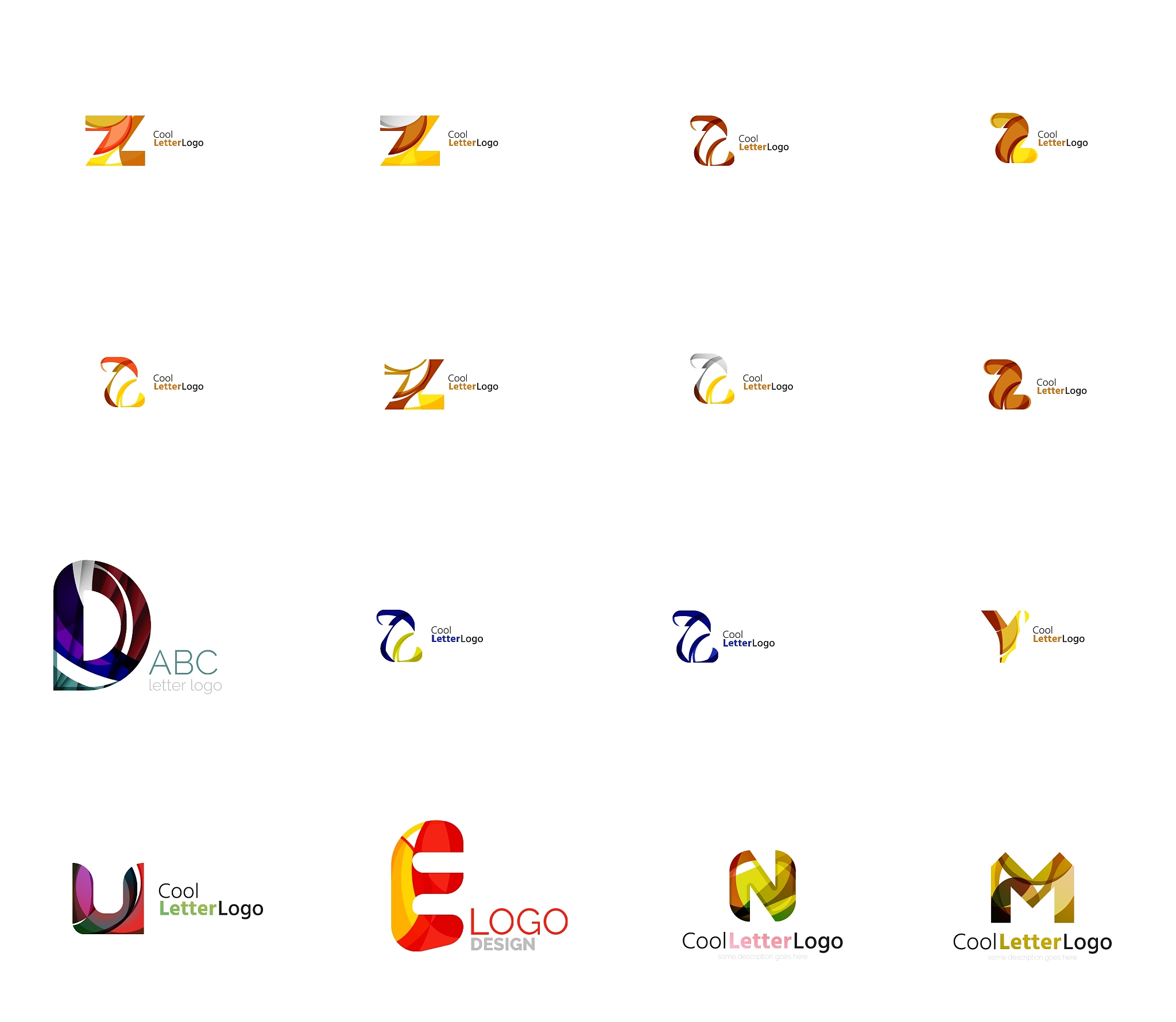 set of universal company logo ideas business icon