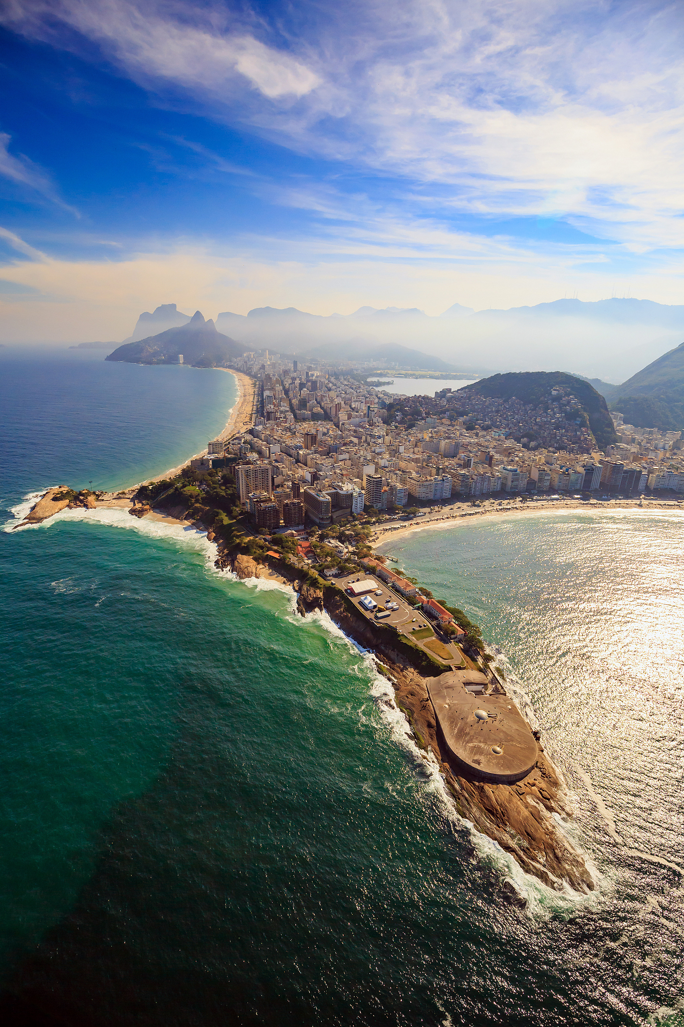 copacabana beach and ipanema beach in rio de janeiro, brazil
