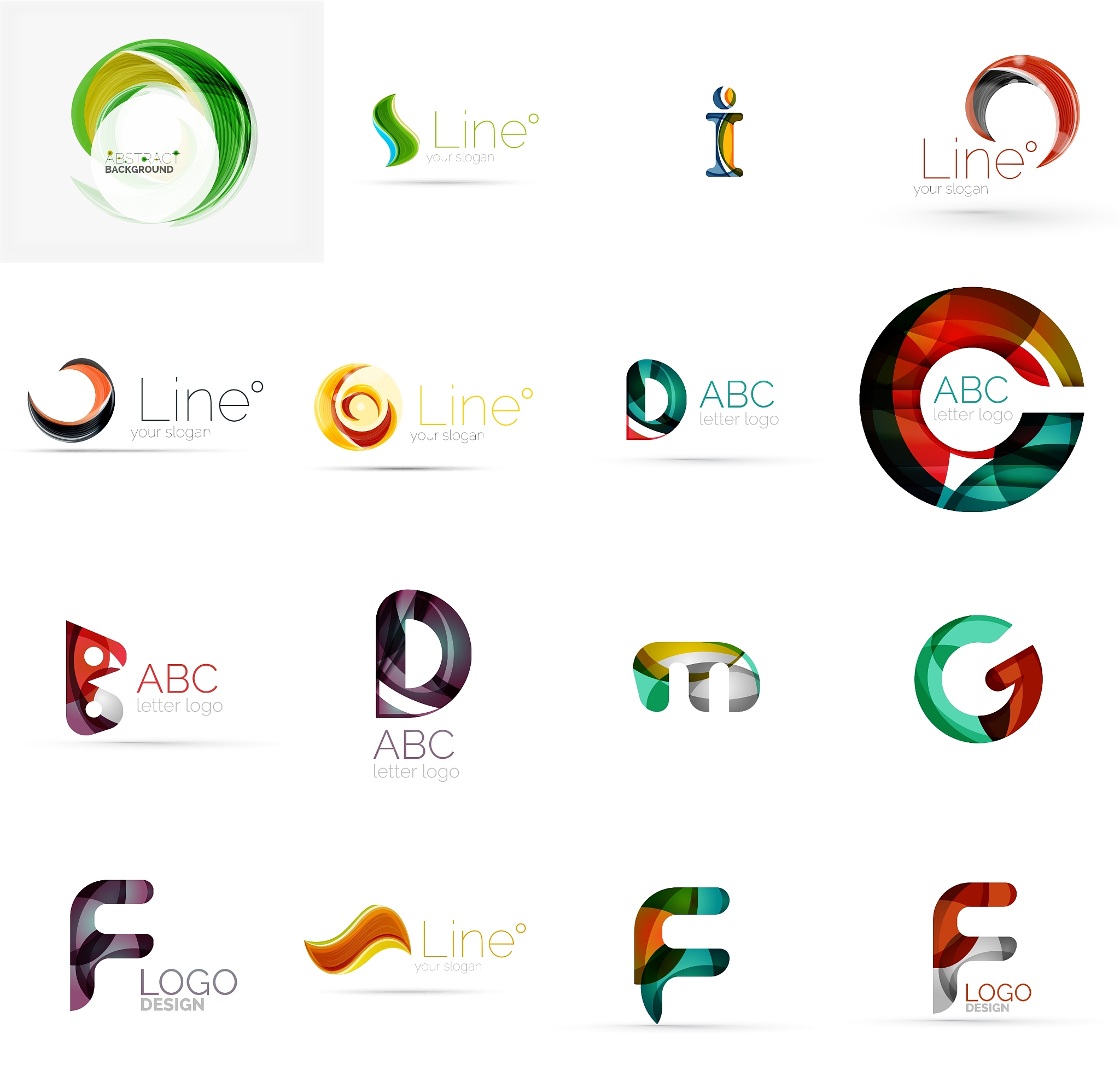 set of universal company logo ideas business icon