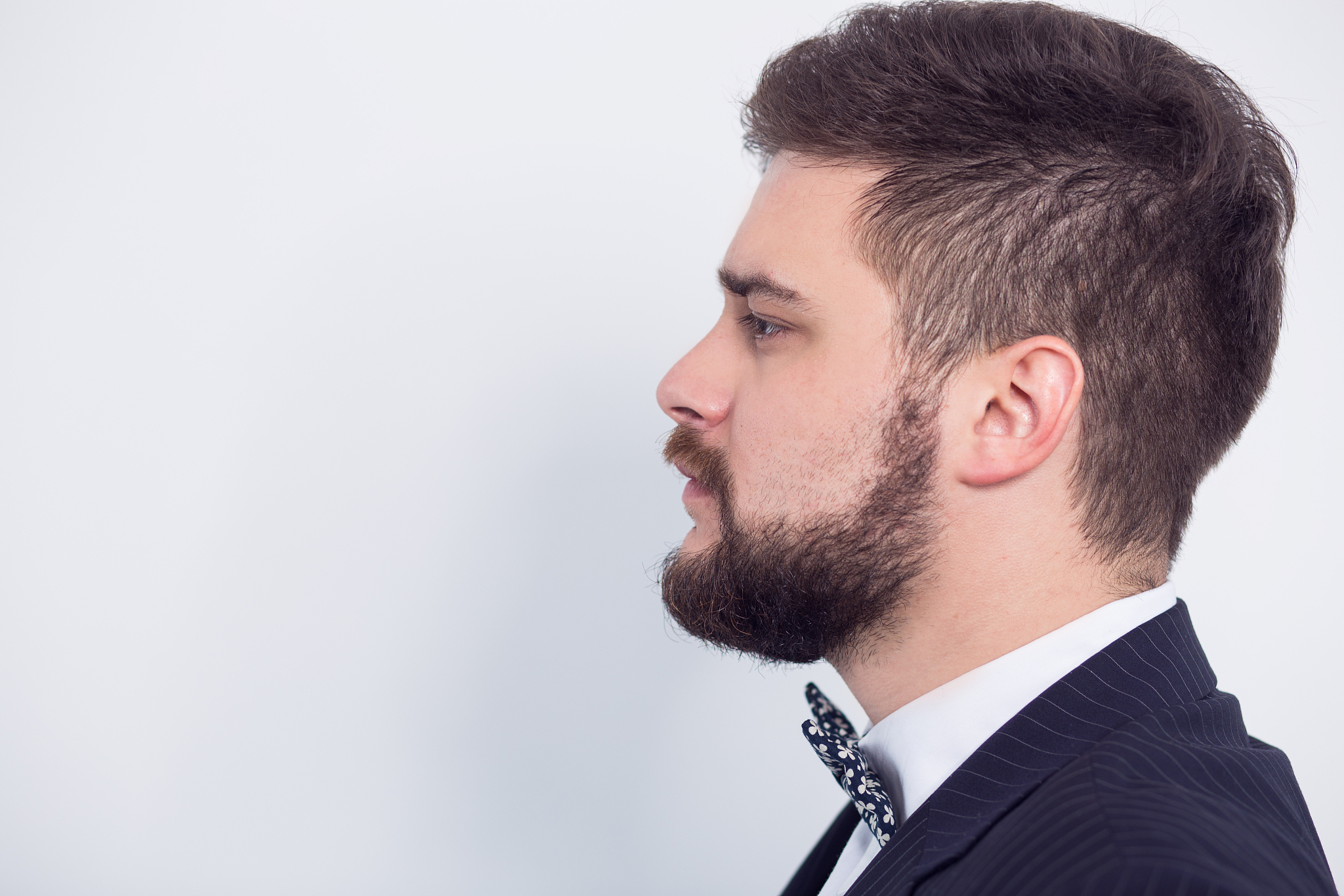 profile of the handsome businessman