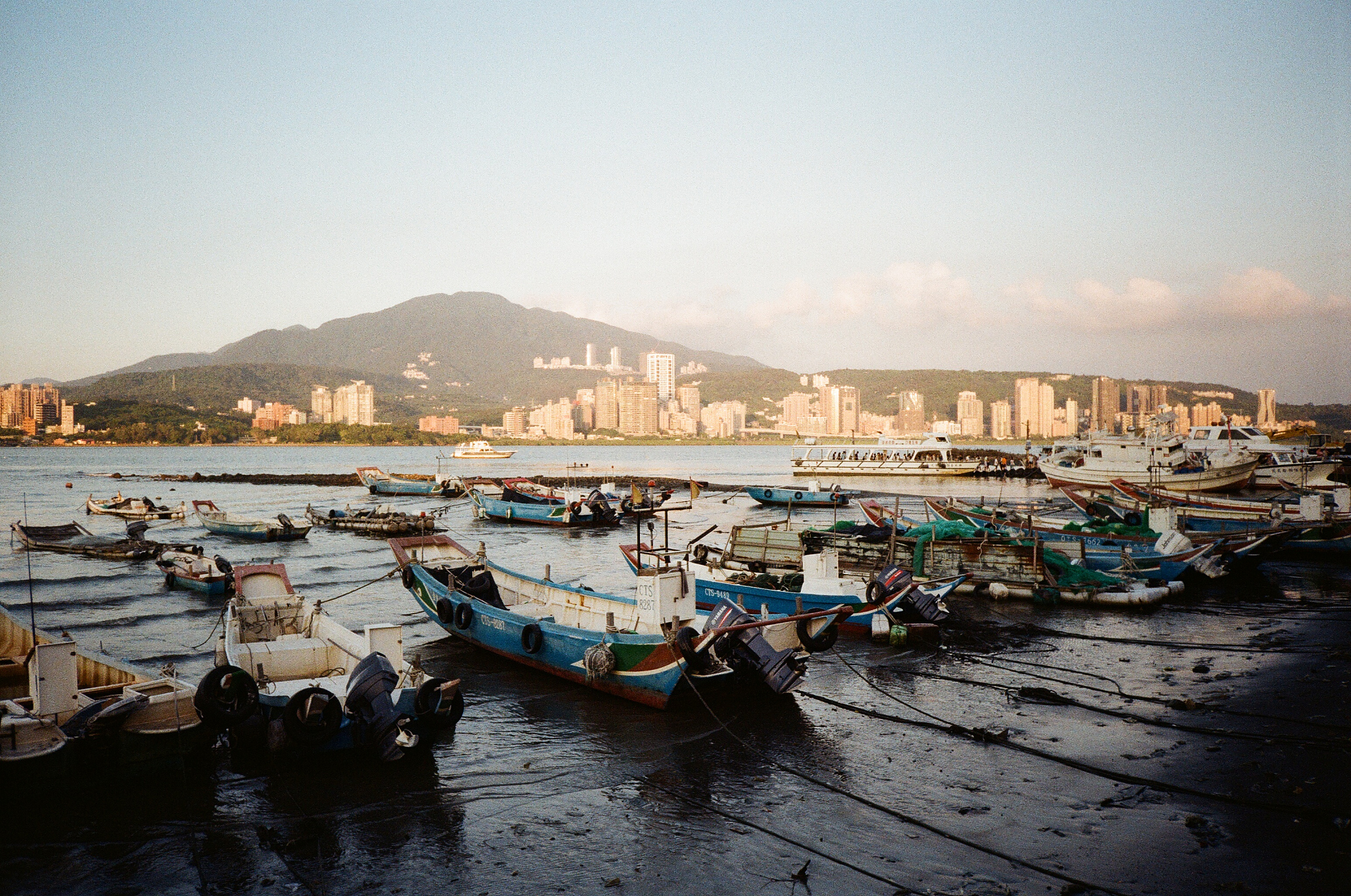 sun set landscape of tamsui, taiwan