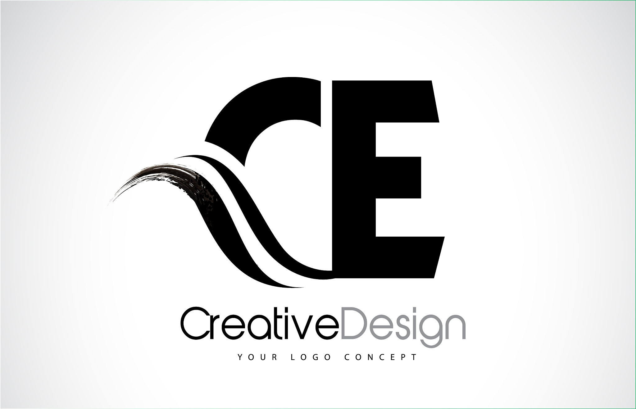 ce c e creative brush black letters design with