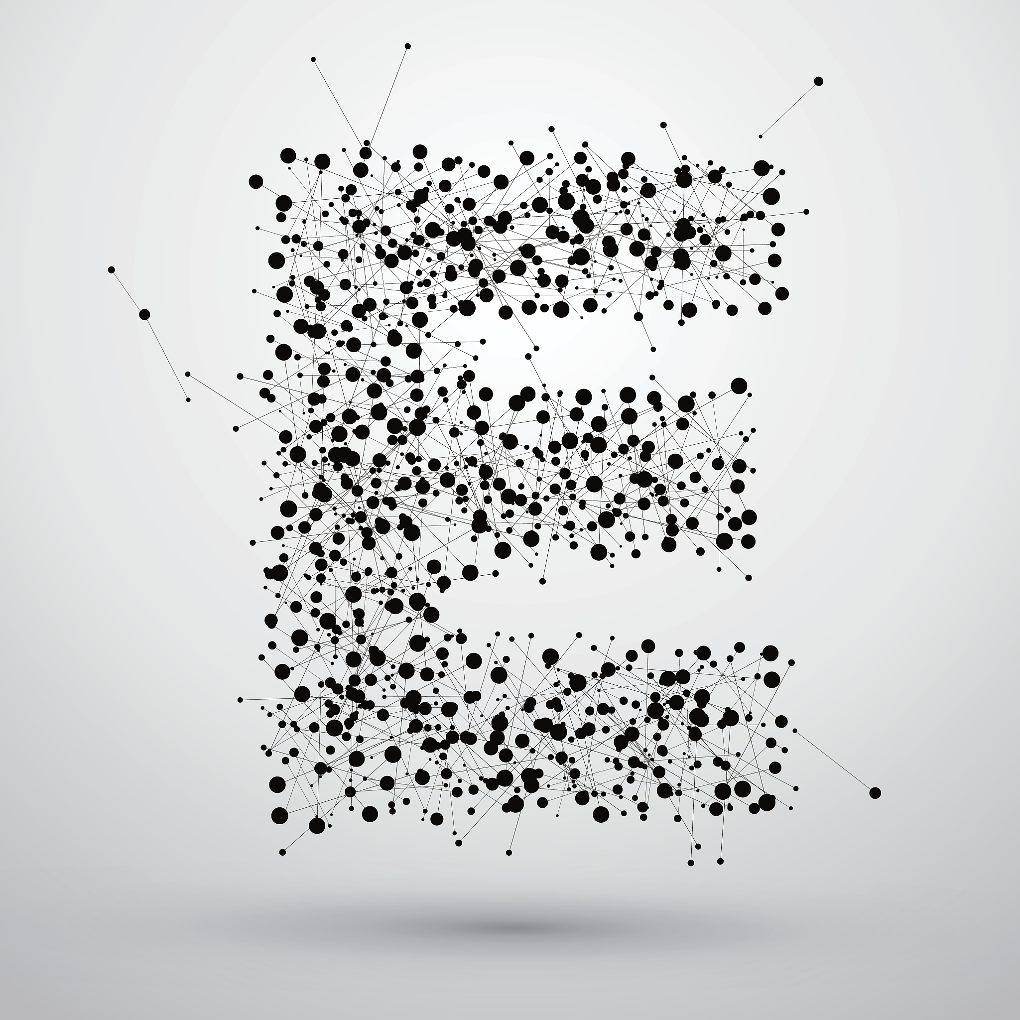 point line consisting of letters, font design.