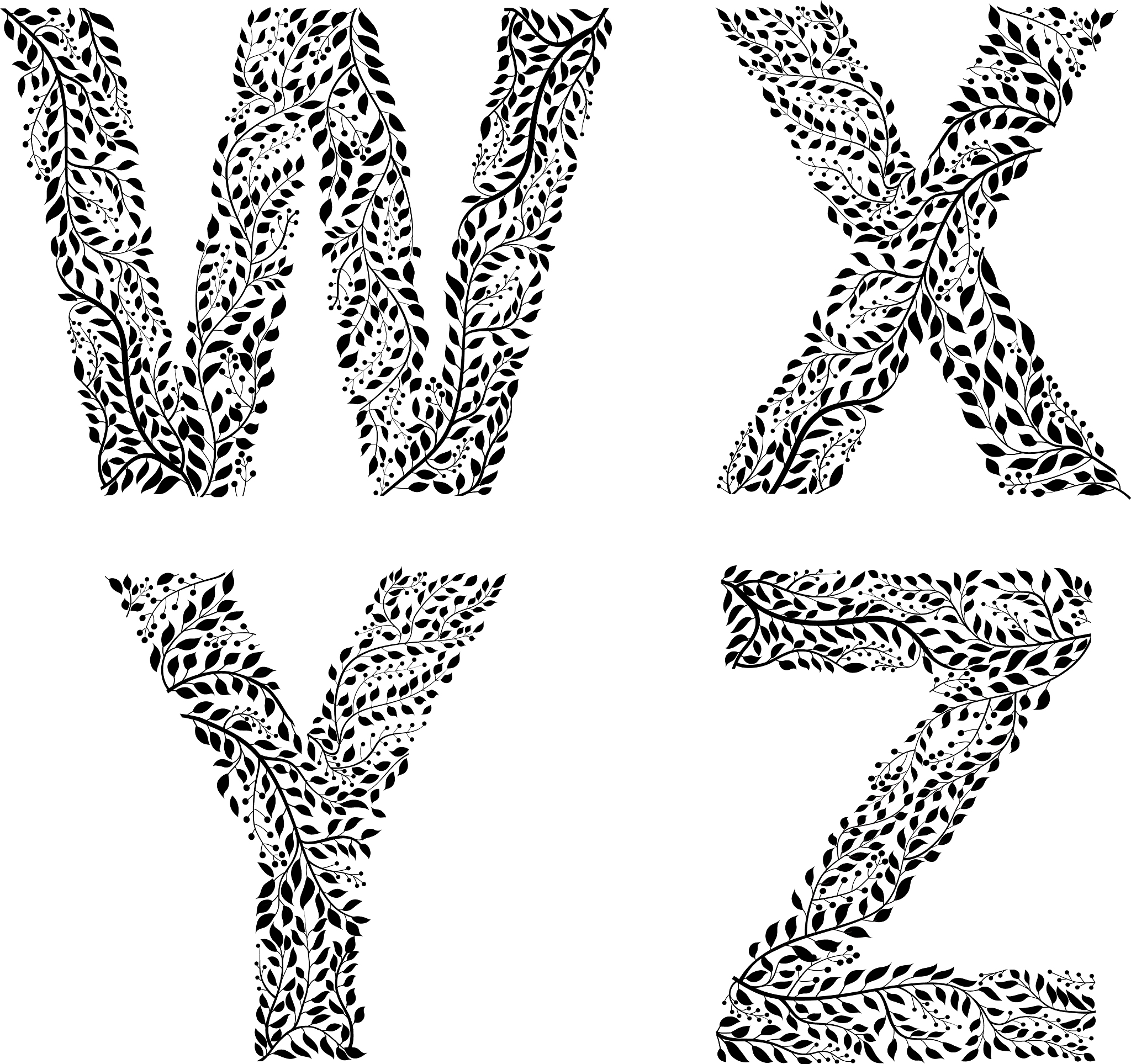 set of letters w x y and