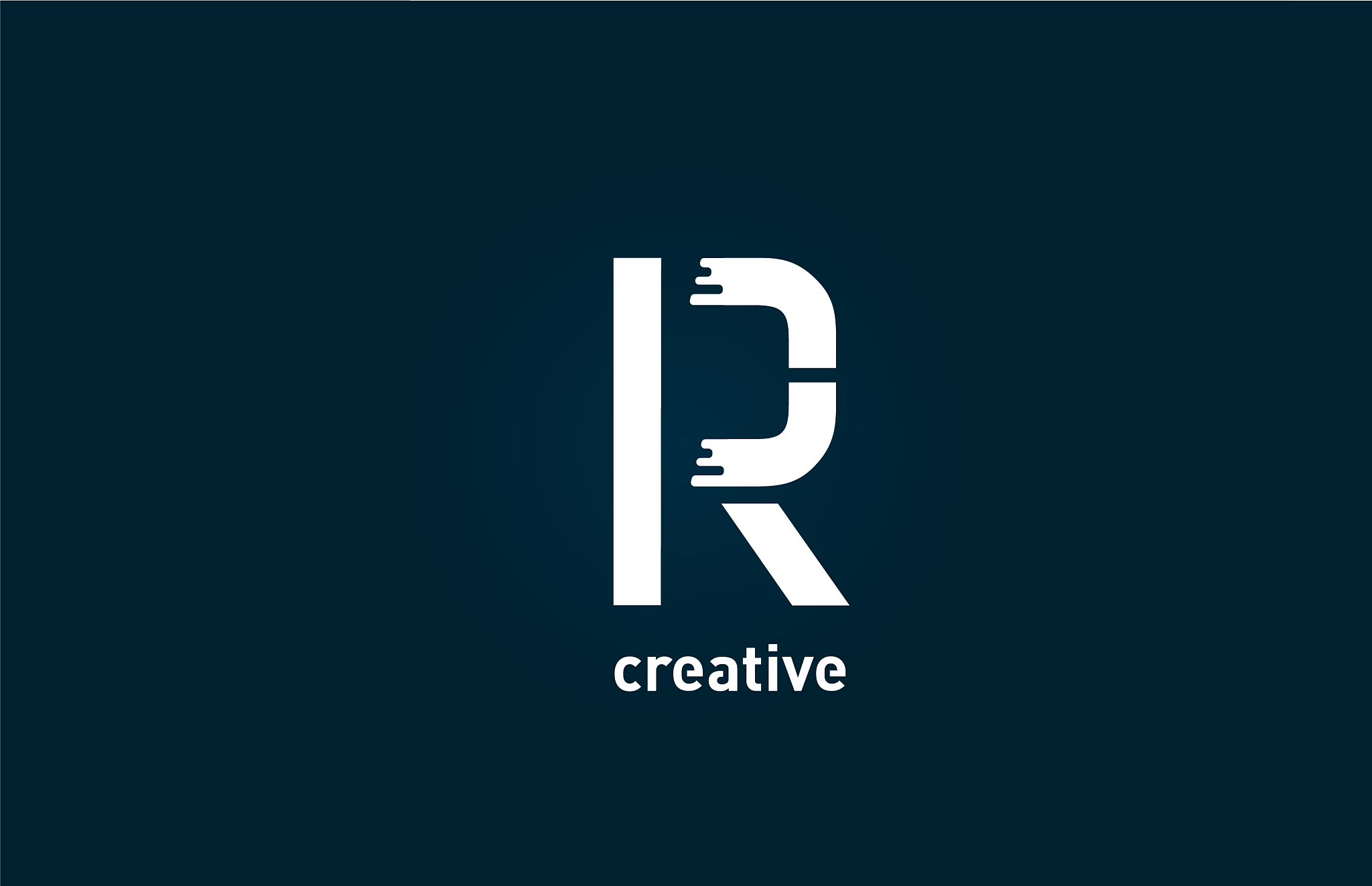 white creative r letter alphabet logo design icon