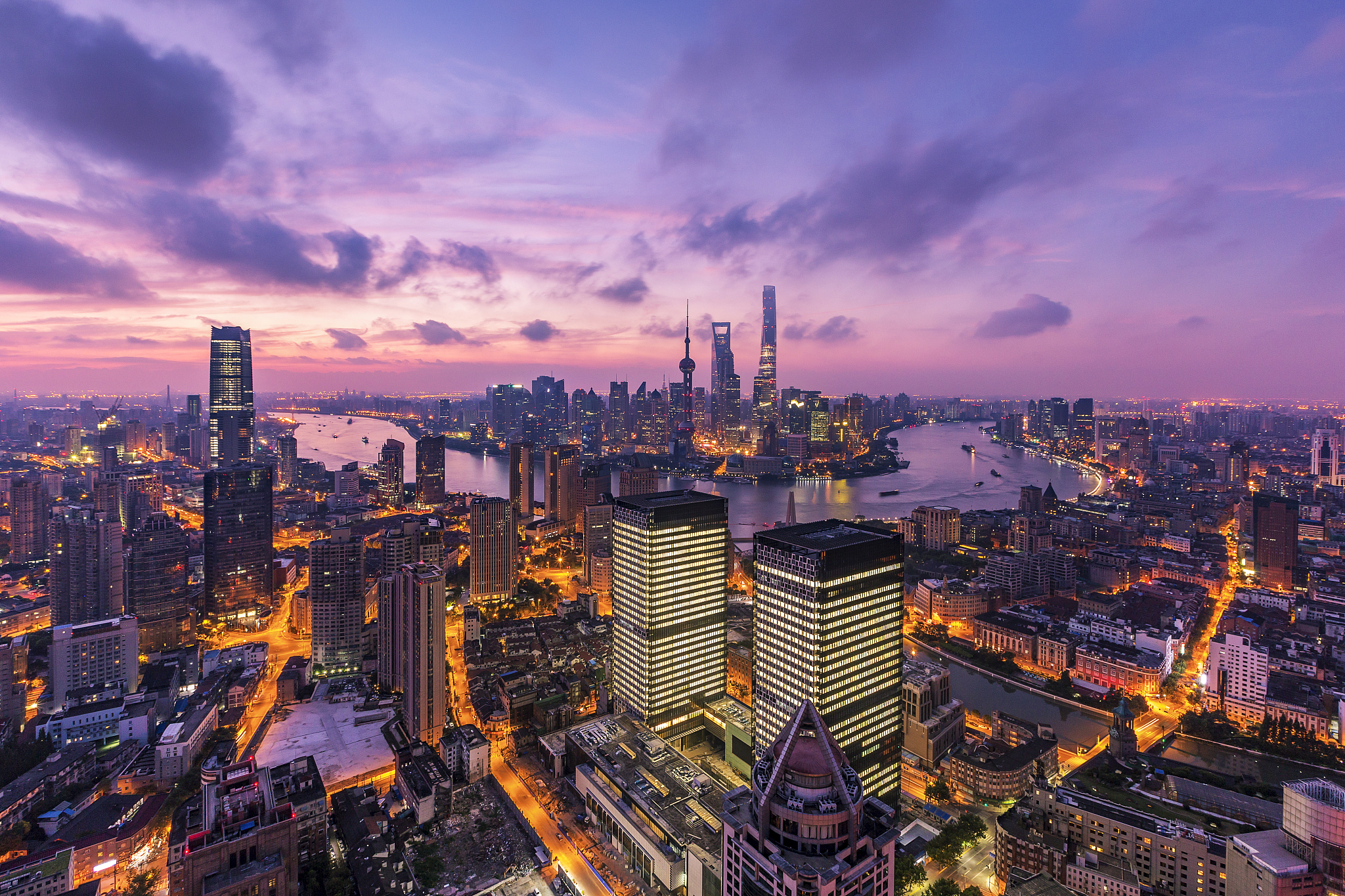 modern shanghai skyline