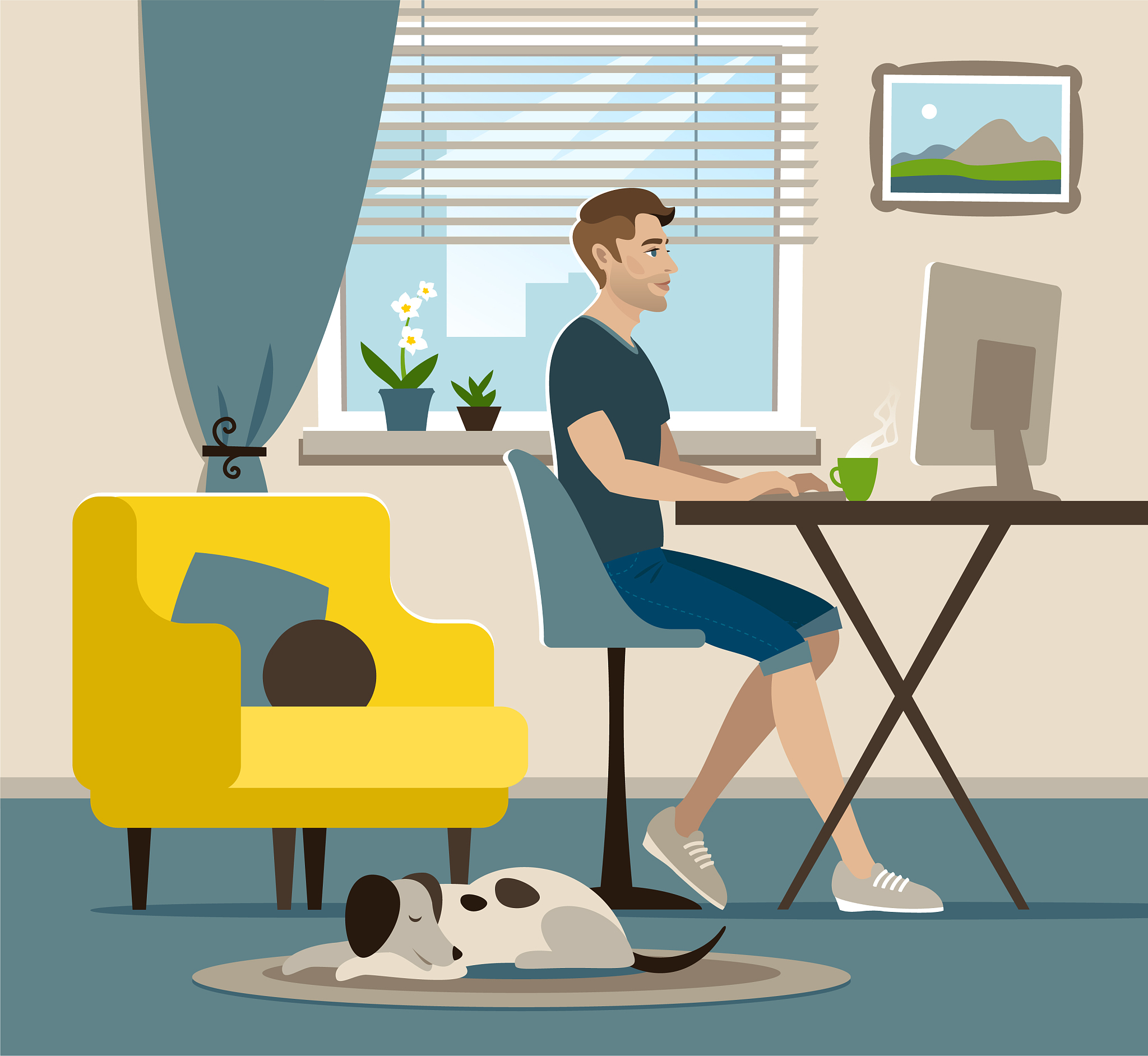 她说她下班了在家