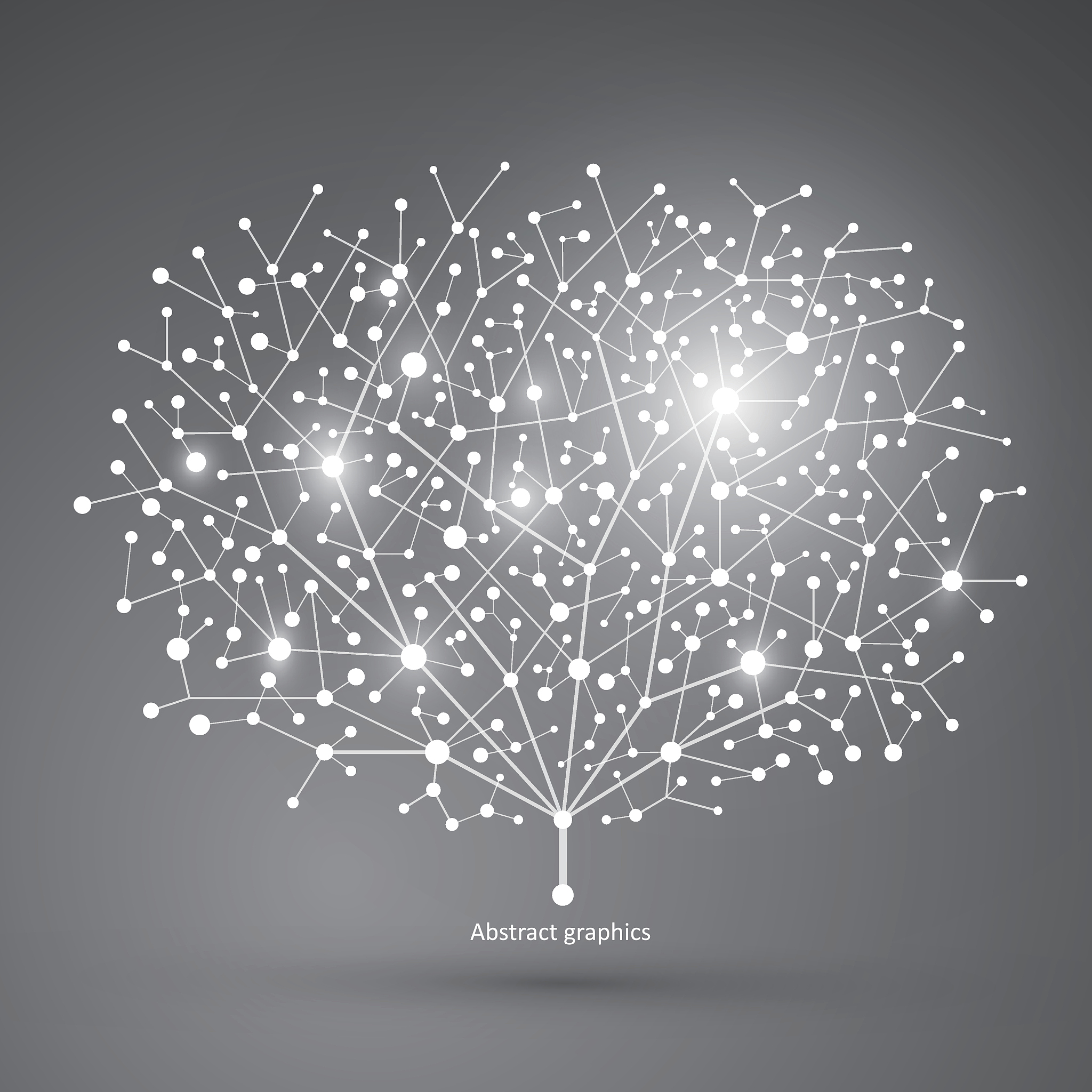points and lines of trees, abstract graphics.