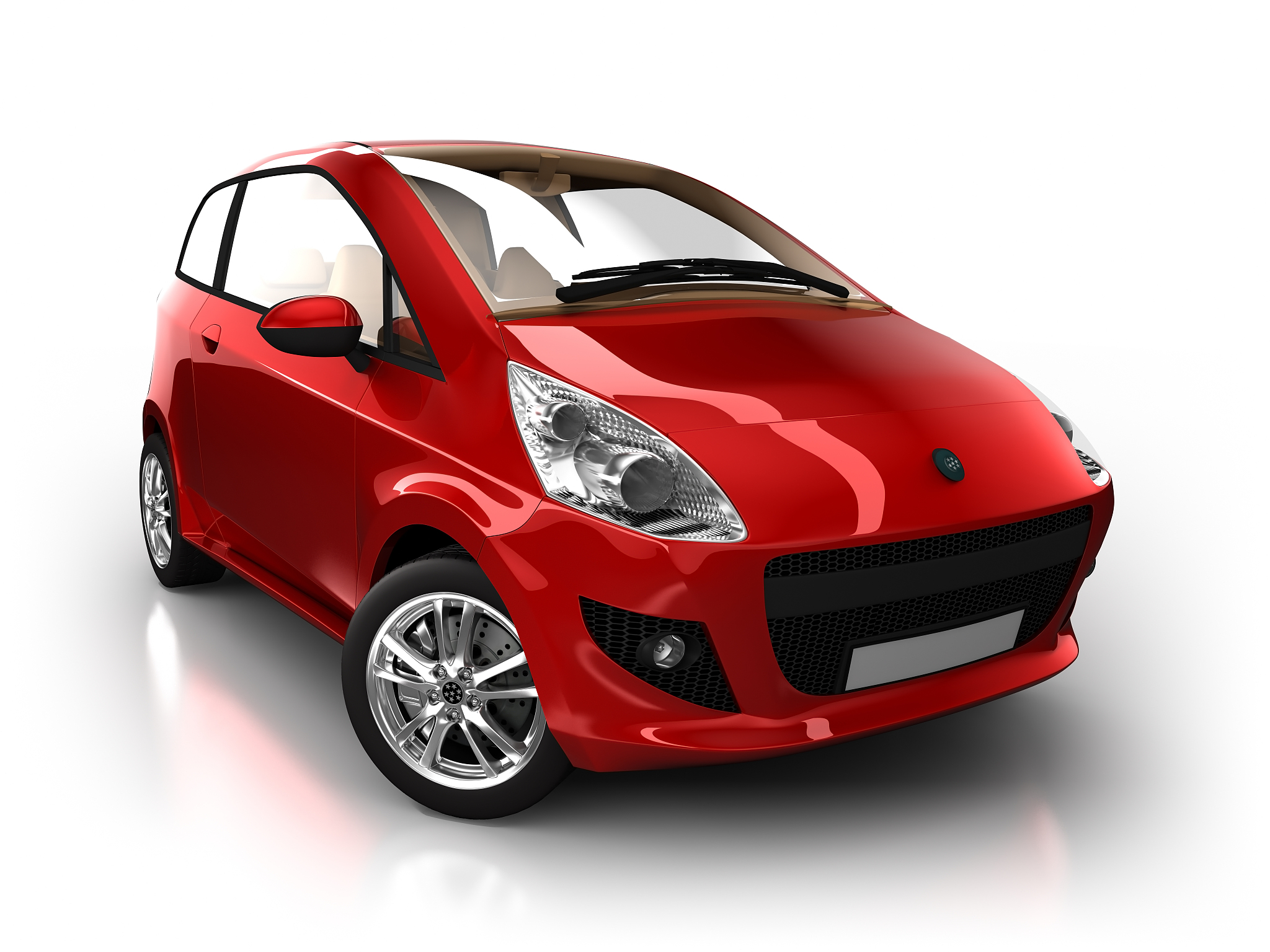 hybrid car in studio - isolated with clipping path