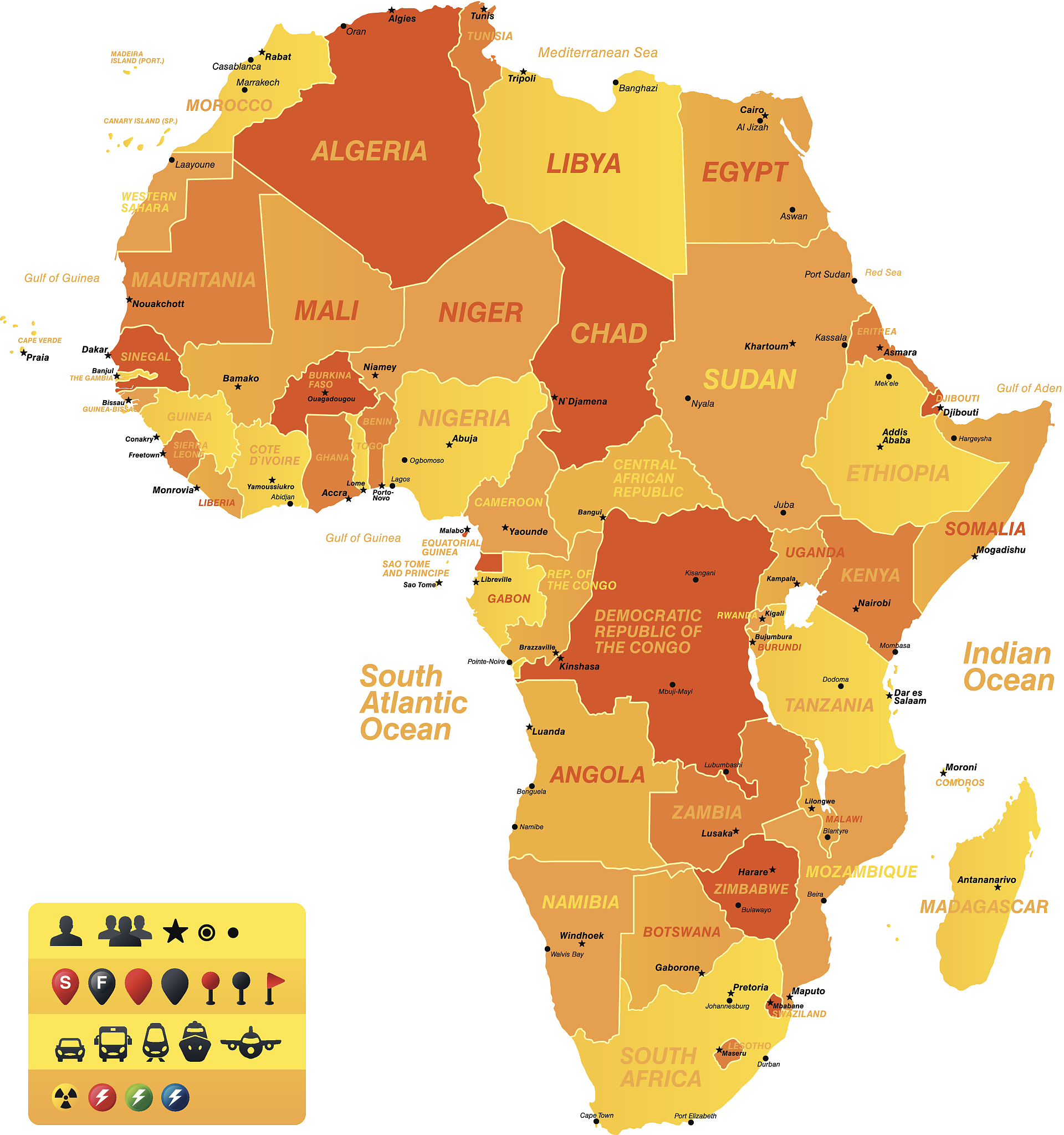 非洲的发达国家的数量