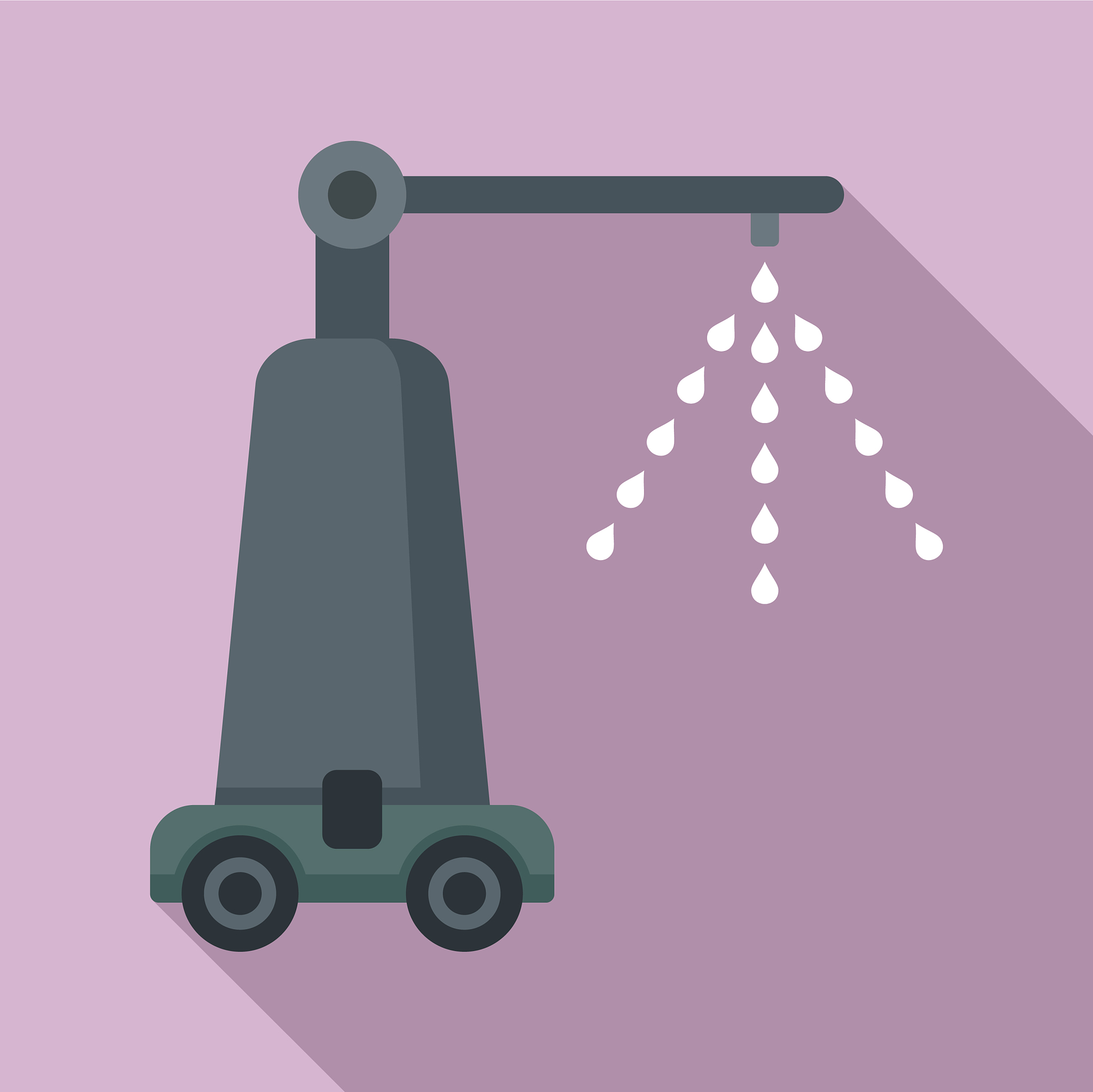 spraying farm machine icon flat style