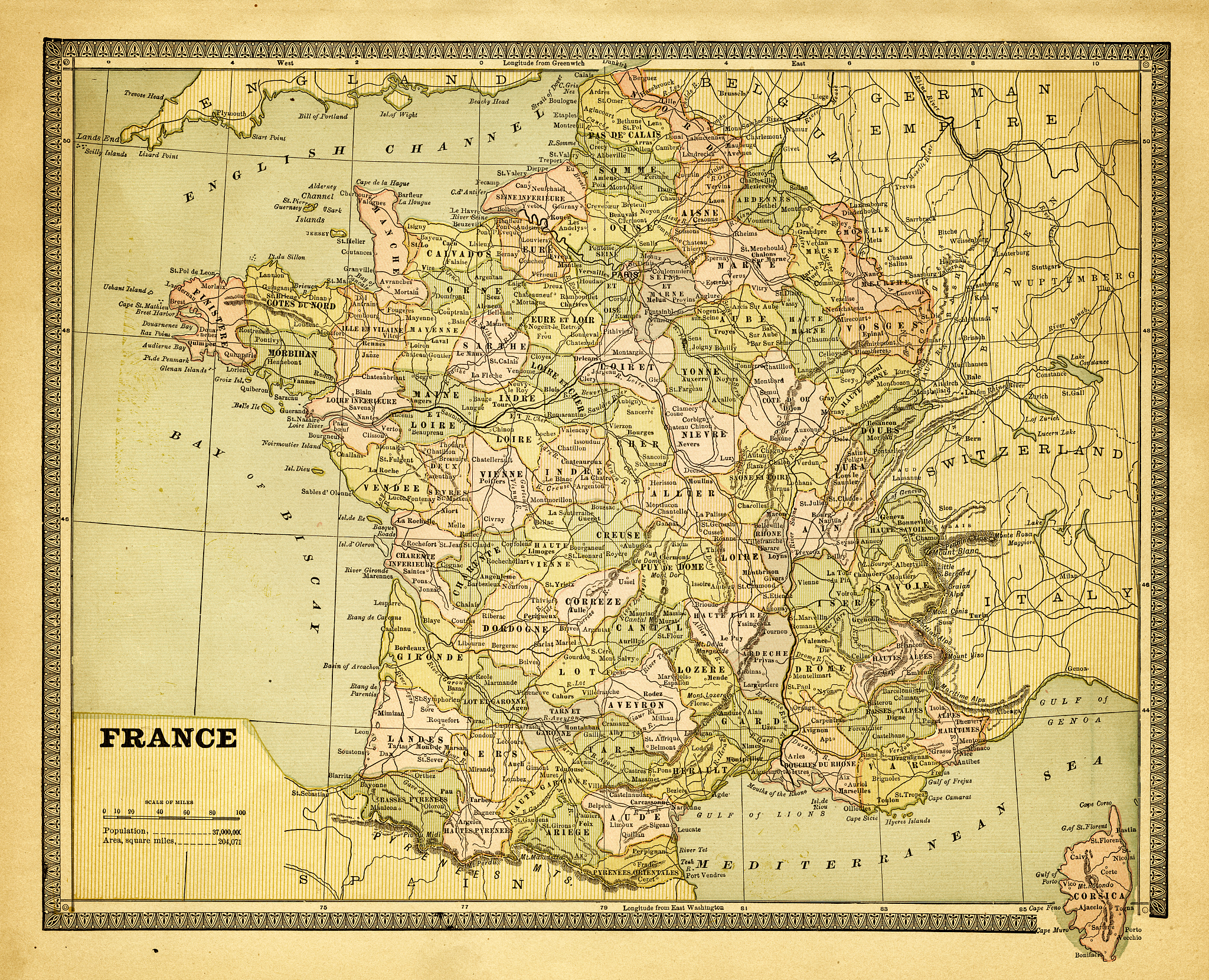 old map of  france