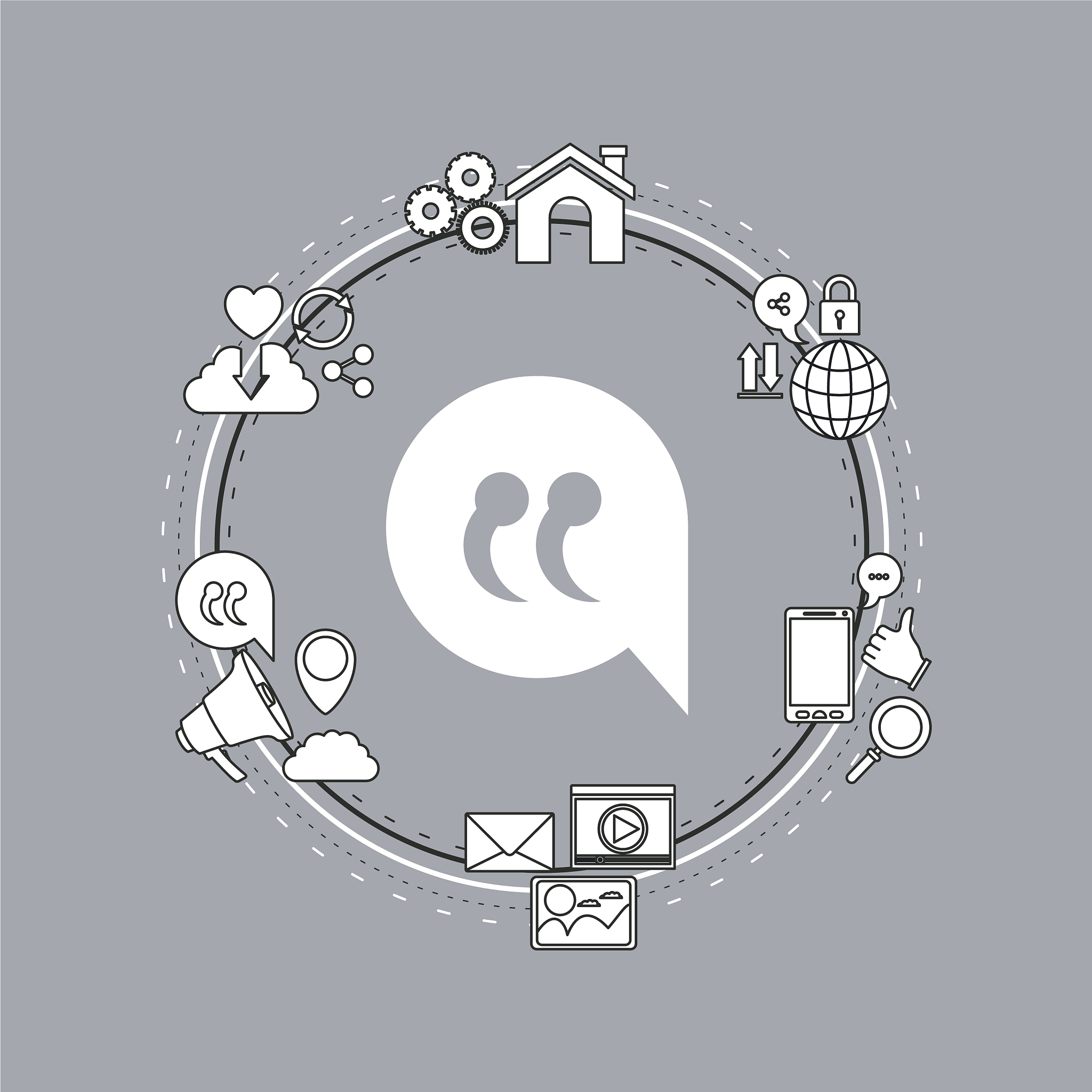 color background of circular frame of tech share