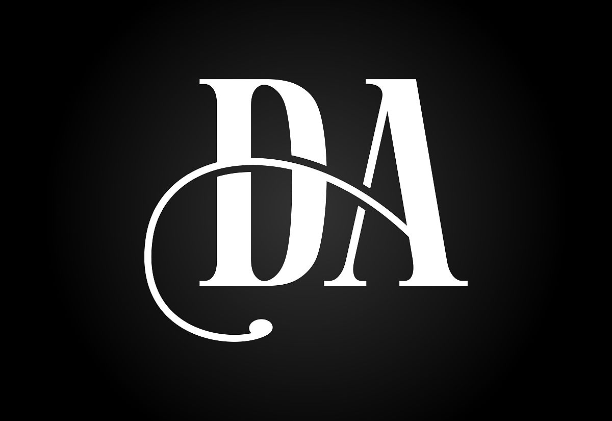 首字母d a标志设计矢量.图形字母符号的企业业务标识