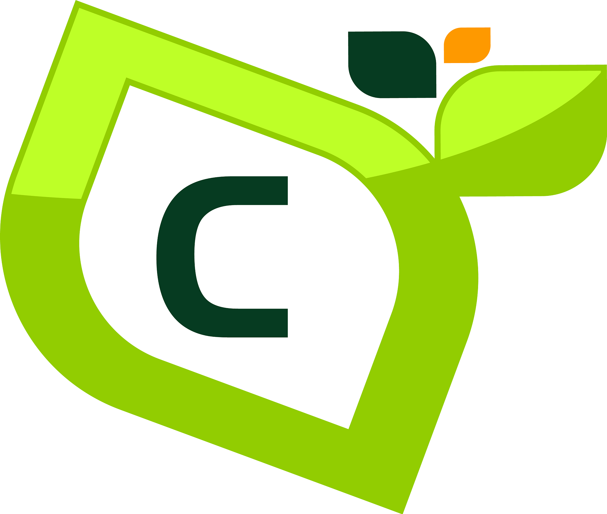 leaf initial c logo design template