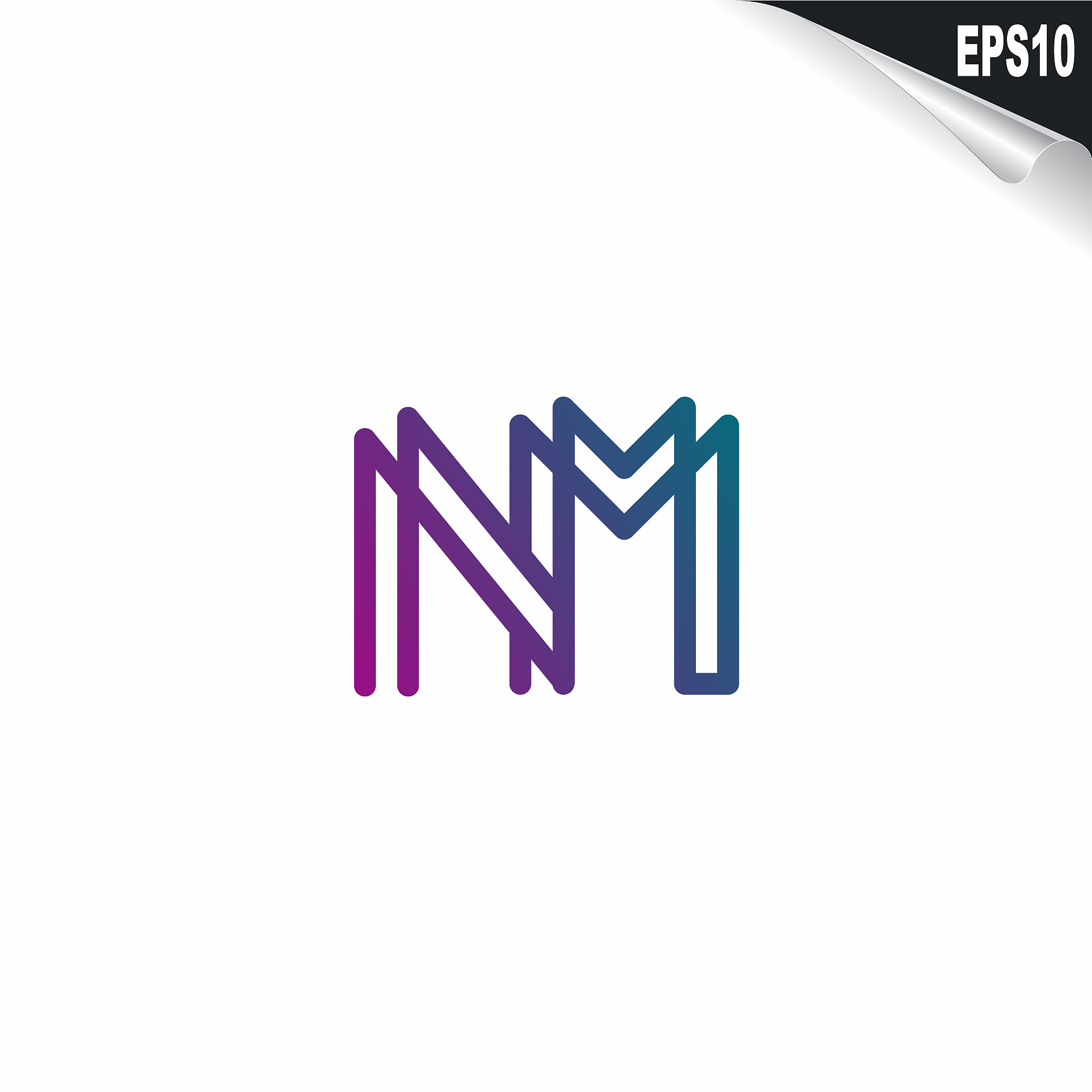 initial nm logo monogram design template simple
